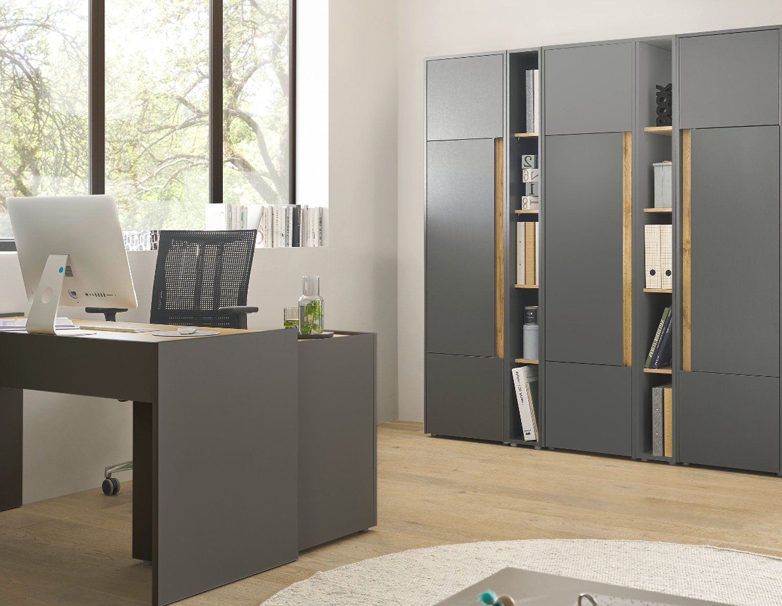 Furn.Design Aktenschrank Center (Büroschrank in grau günstig online kaufen