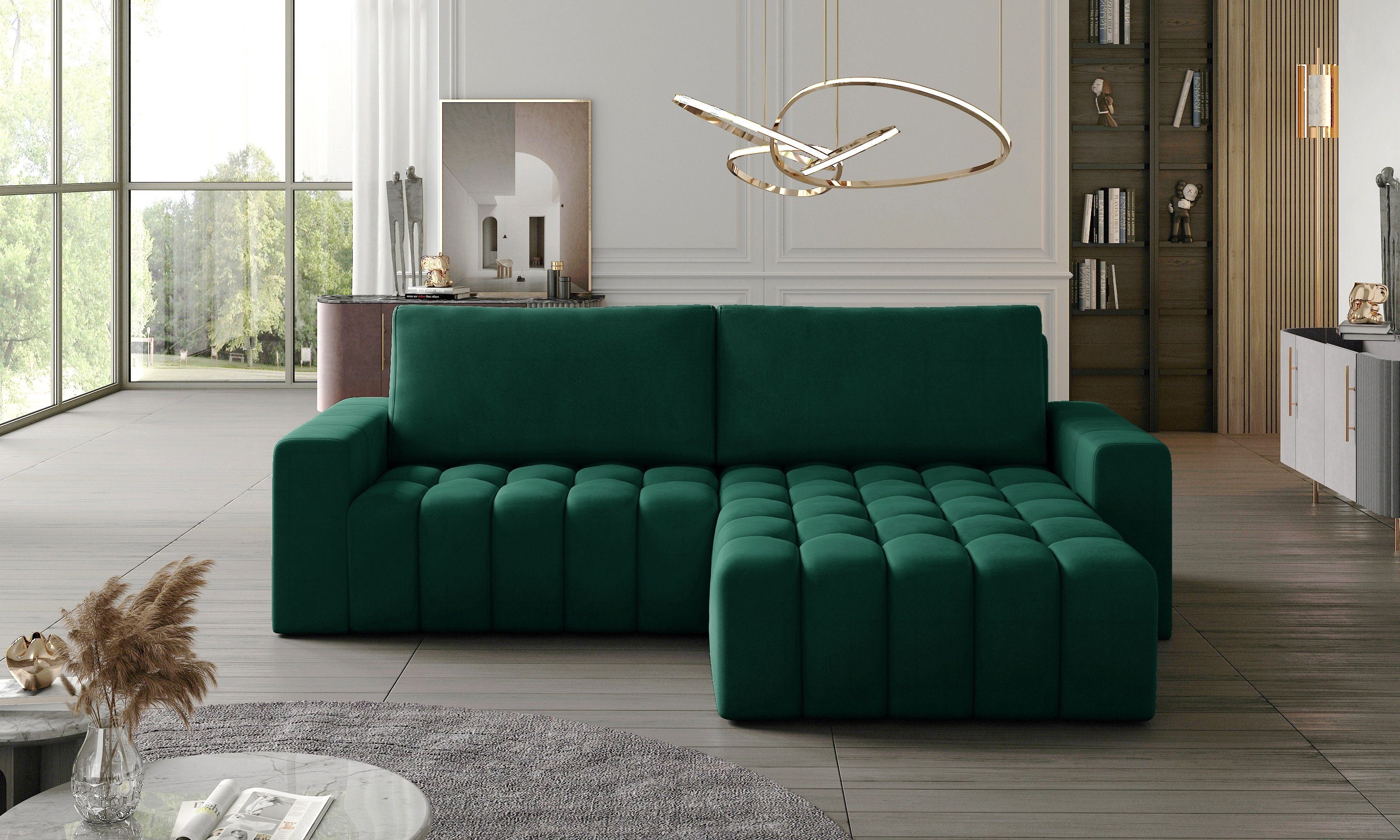 cm, L-Form - mit aus Couch Sofagarnitur Sofa für Wohnzimmer Eckcouch BONTON Ecksofa Wohnlandschaft MOEBLO Samstoff, Schlafsofa Schlaffunktion 170x250x85