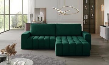 MOEBLO Ecksofa BONTON aus Samstoff, Couch für Wohnzimmer Schlafsofa Sofagarnitur Sofa Eckcouch L-Form Wohnlandschaft - 170x250x85 cm, mit Schlaffunktion