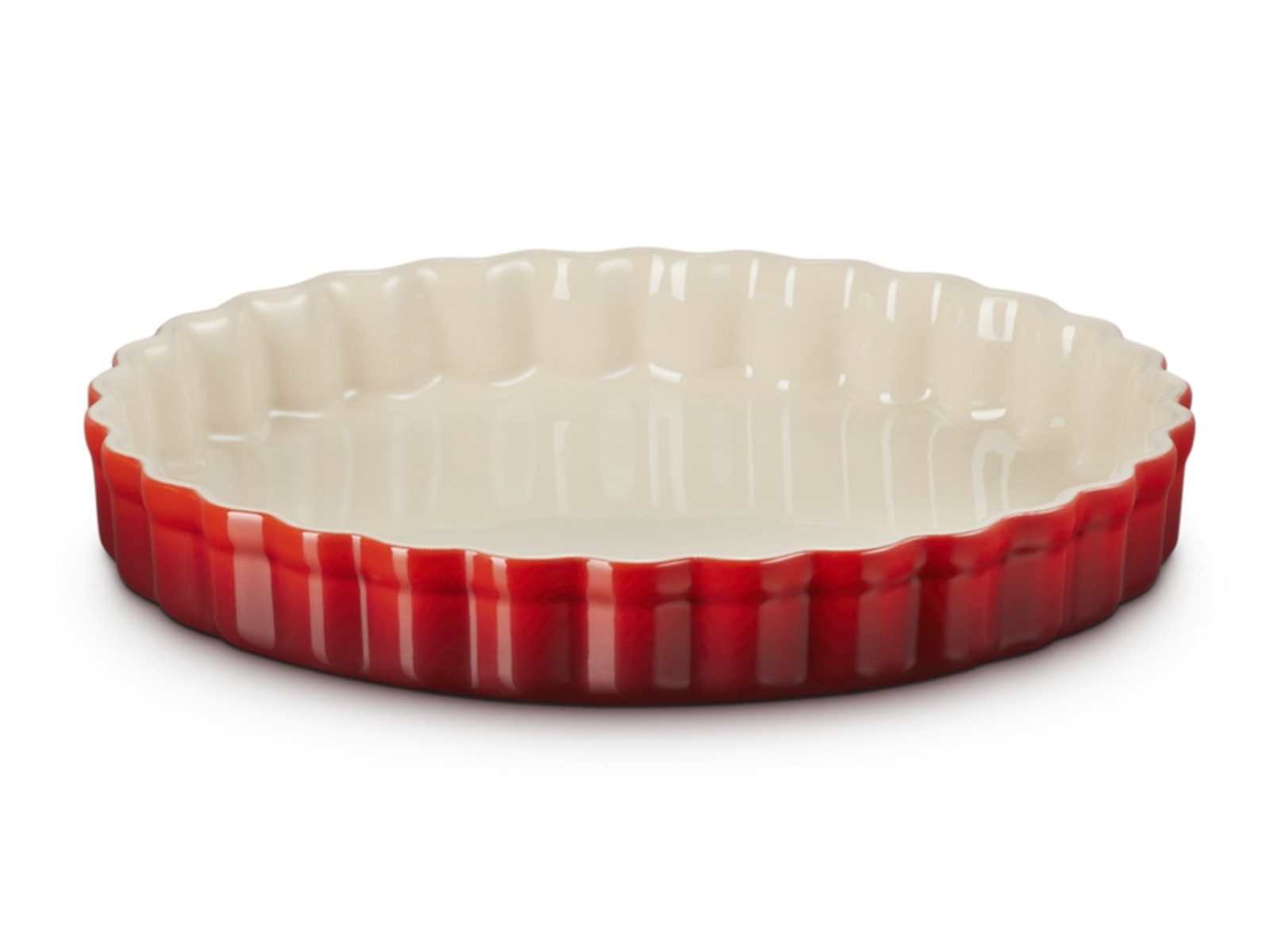 LE CREUSET Auflaufform Tarteform Tradition kirschrot 24cm, Steinzeug