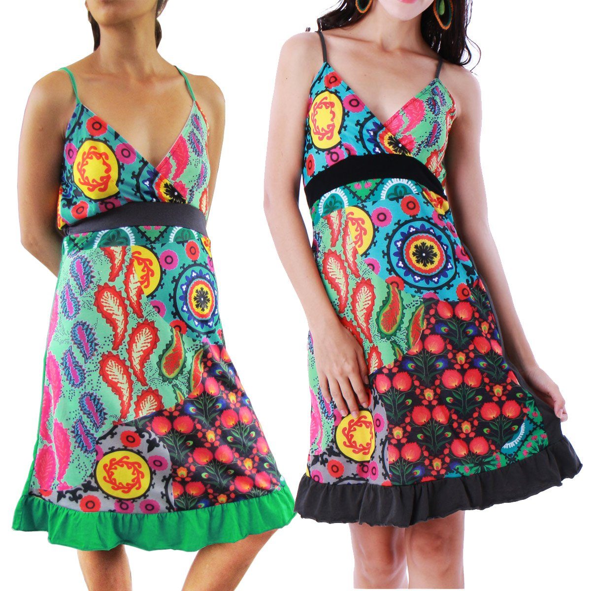 PANASIAM Tunikakleid Underground Sommerkleid in verschiedenen Designs  Tunika aus Baumwolle Kleid auch für Schlagerparty 70er Party oder Festivals  ein Hingucker