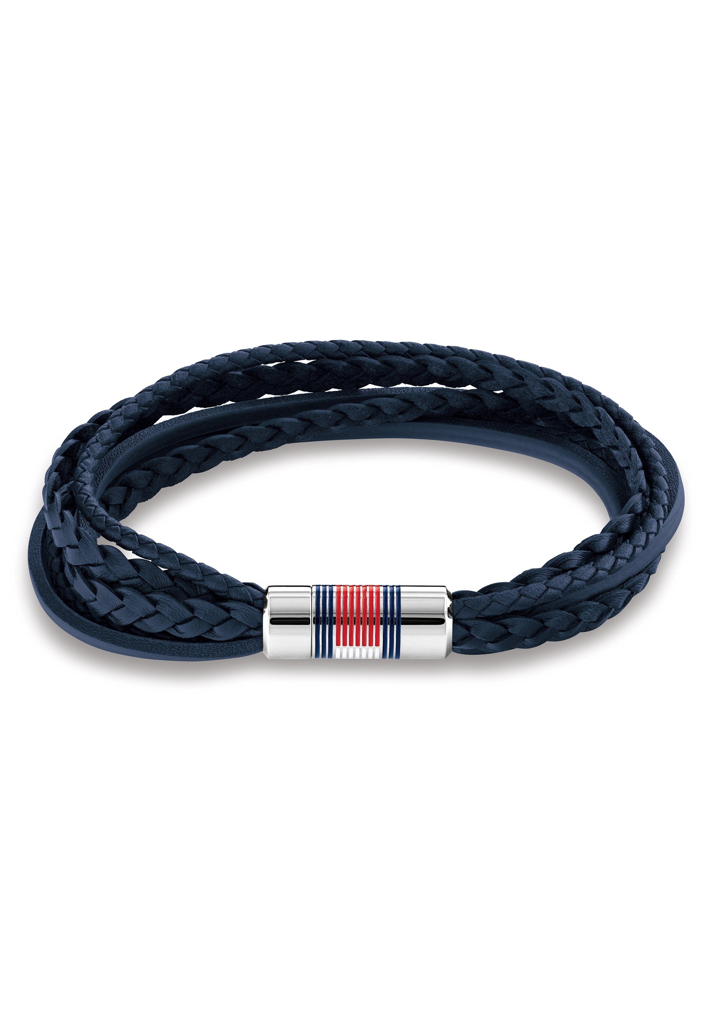 Tommy Hilfiger Armband Schmuck Edelstahl Armschmuck Lederarmband, zu Hoodie, Shirt, Jeans, Sneaker, Tommy Jeans! blau-edelstahlfarben