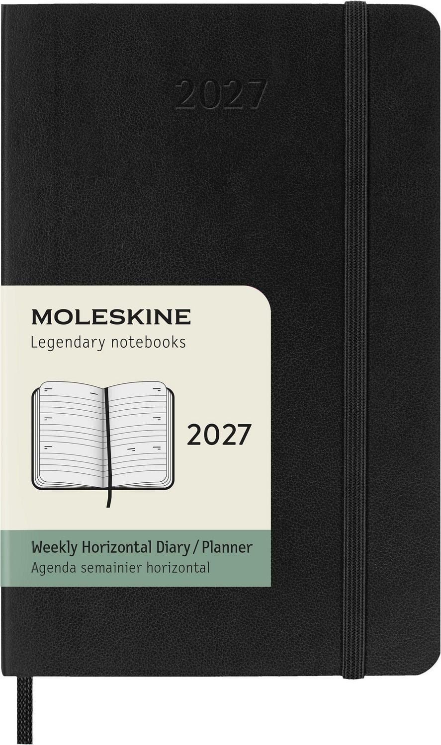 MOLESKINE Buchkalender Moleskine 12 Monate Wochen Notizkalender 2027, Pocket/A6, 1 Wo = 2 Sei