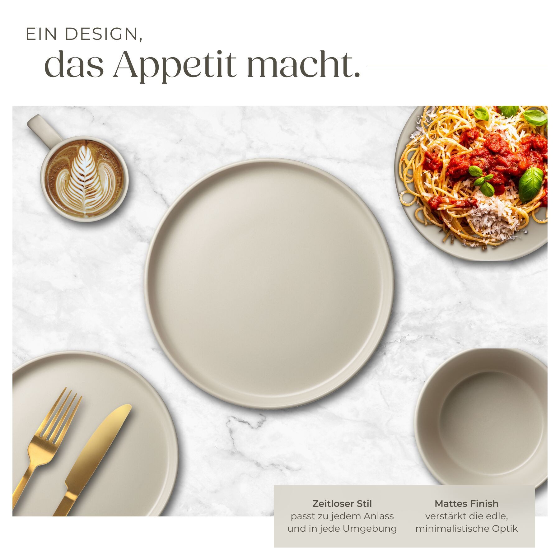tectake Geschirr-Set Tafelservice aus Steingut für 6 Personen, ineinander stapelbar (30-tlg), 6 Personen, Steingut, im Urban-Style, mit Glasur, spülmaschinen- u – Bild 3 von 5