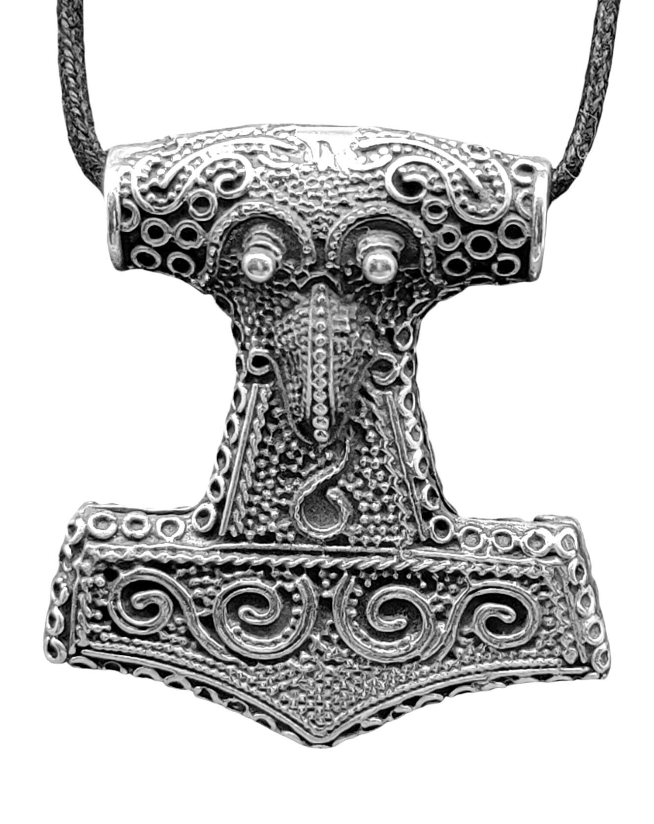 Kiss of Leather Kettenanhänger Thorshammer Schonenhammer Thor Hammer Rabe Silber 925
