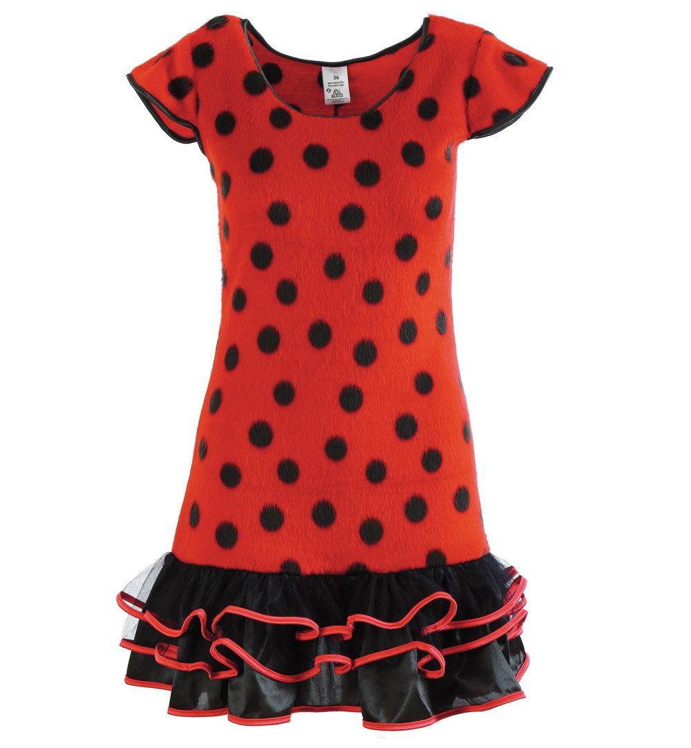 Fries Kostüm Damen Marienkäfer Lady Bird Kostüm Kleid Karneval Fasching