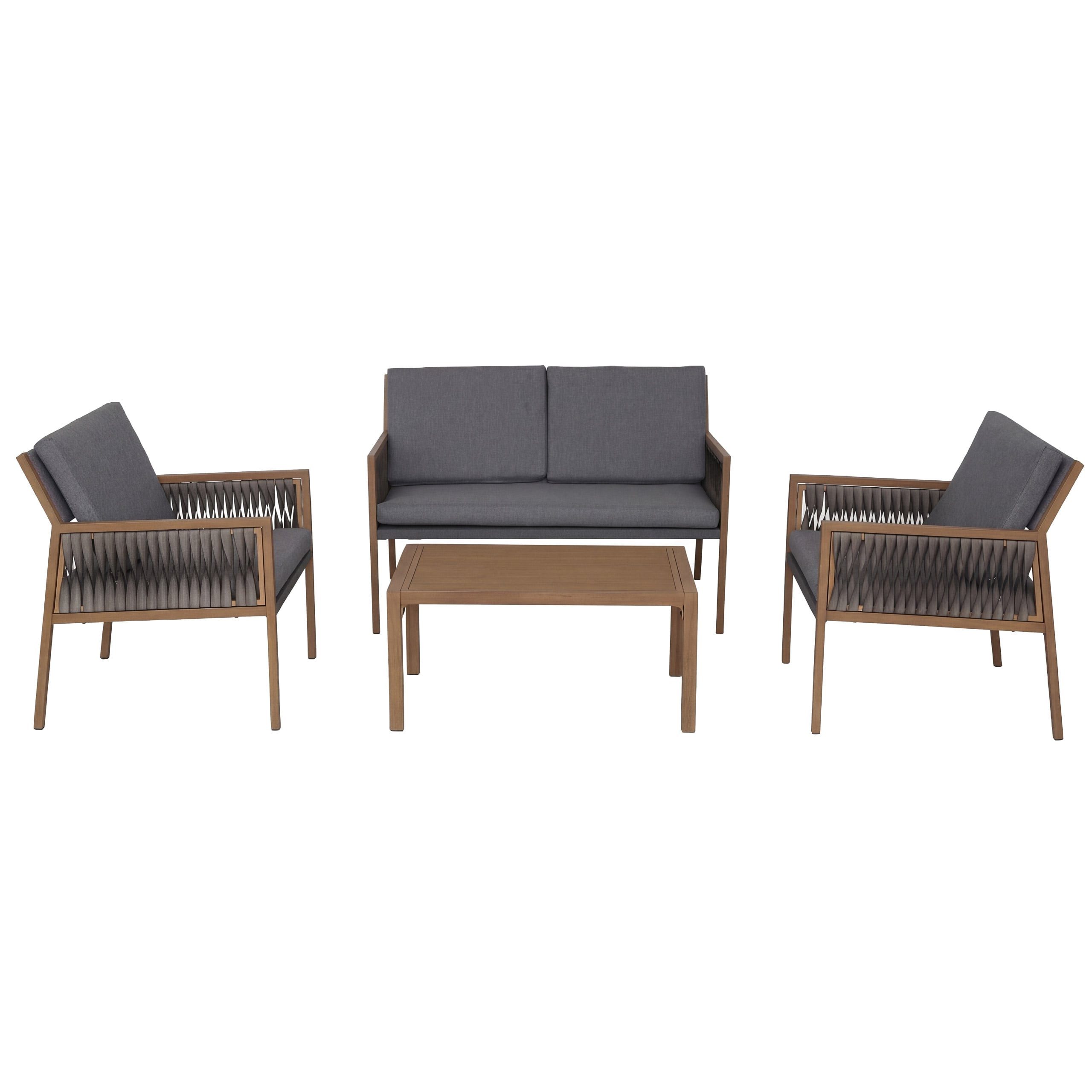 MCW Sitzgruppe MCW-Q12-2, (4-tlg., 1x Bank, 2x Sessel, 1x Tisch), Maximale Dauerbelastbarkeit je Sitzplatz: 120 kg