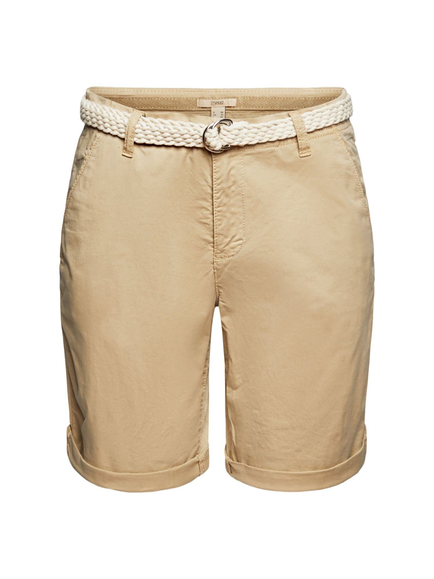Esprit Shorts Shorts mit Flechtgürtel (1-tlg) SAND