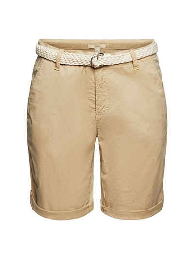 Esprit Shorts Shorts mit Flechtgürtel (1-tlg)