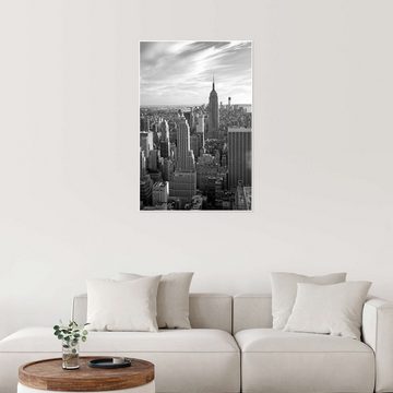 Posterlounge Poster Editors Choice, Ansicht von Manhattan im Abendlicht, Wohnzimmer Fotografie