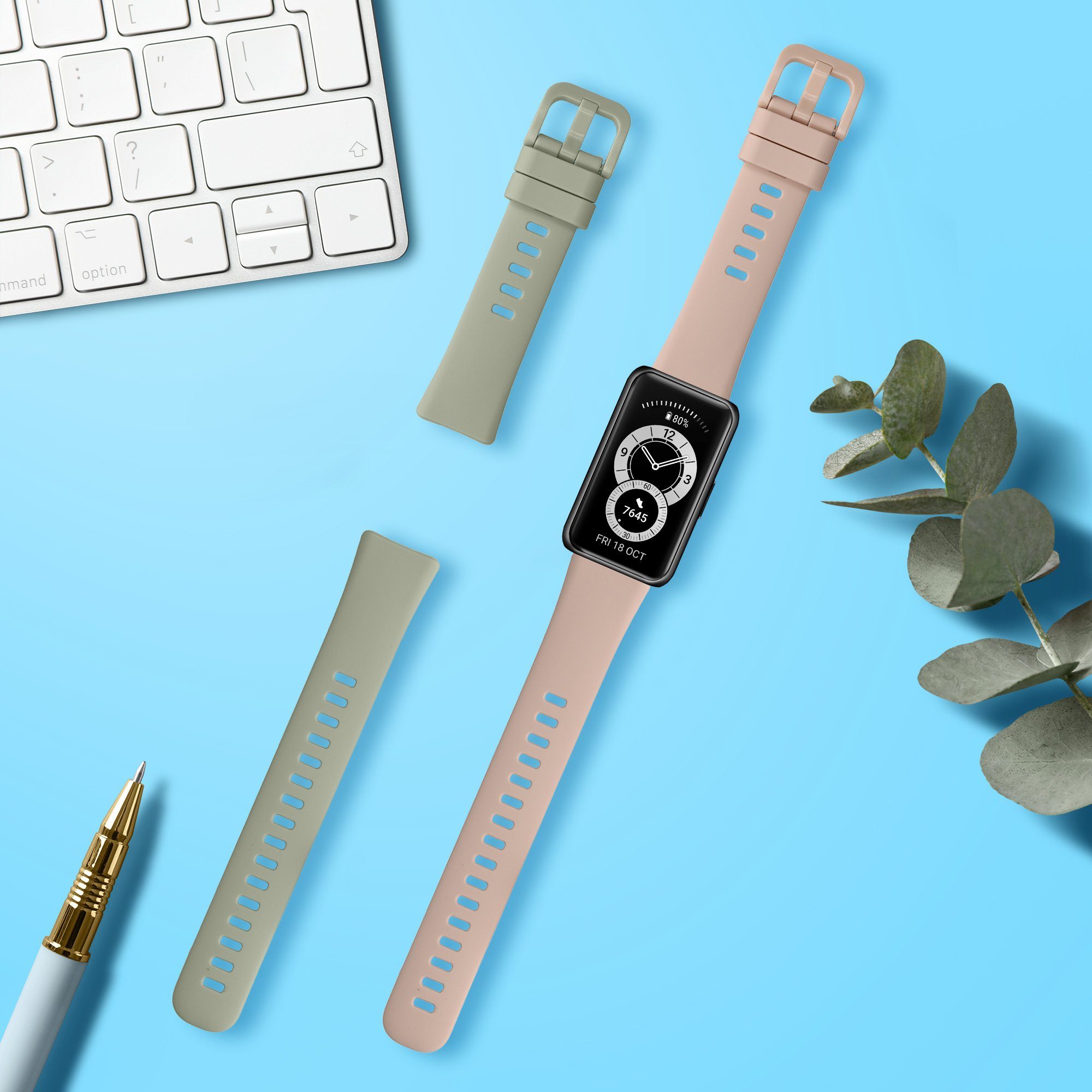 kwmobile Uhrenarmband 2x Sportarmband für Huawei Band 10 / 9 / 8, Armband T günstig online kaufen