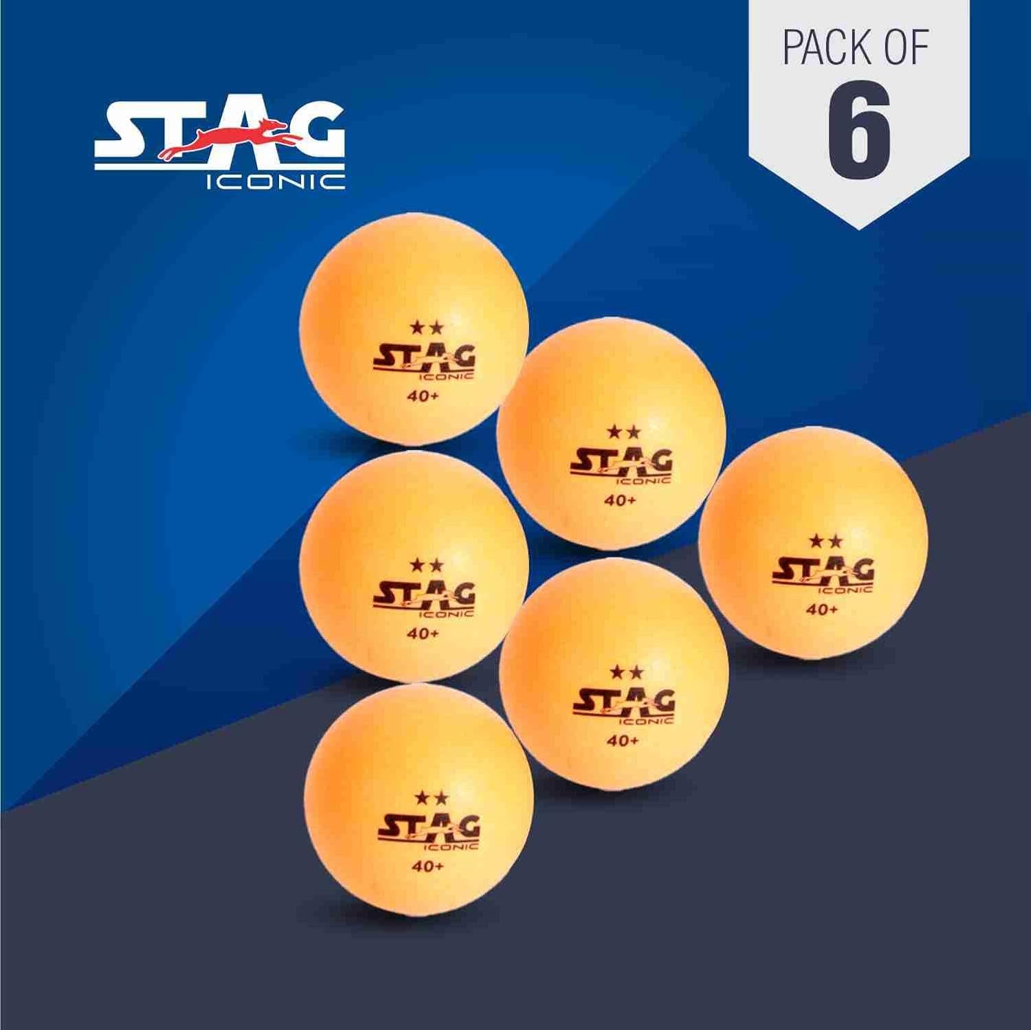 STAG ICONIC PRIVATE LIMITED Tischtennisball ICONIC 2 Star, T.T.F.I Approved, Advanced High Performance (6 Tischtennisbälle, 6-St., T.T.F.I-zugelassen, Turniere und Freizeitspiele), Langlebig für Indoor- und Outdoor-Spiele
