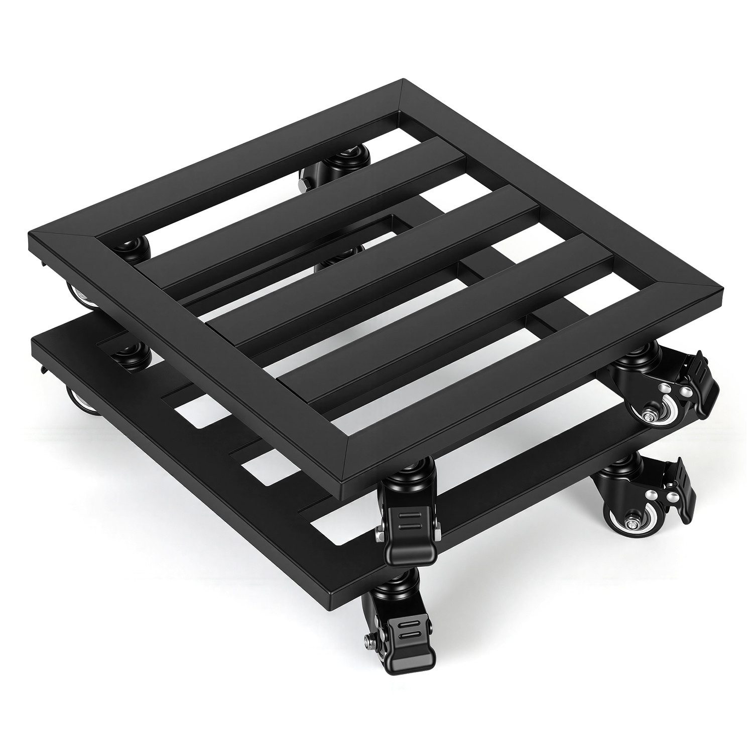 Clanmacy Pflanzenroller 2-4 Stück Pflanzenroller aus Metall 30 cm Pflanzuntersetzer mit Rollen
