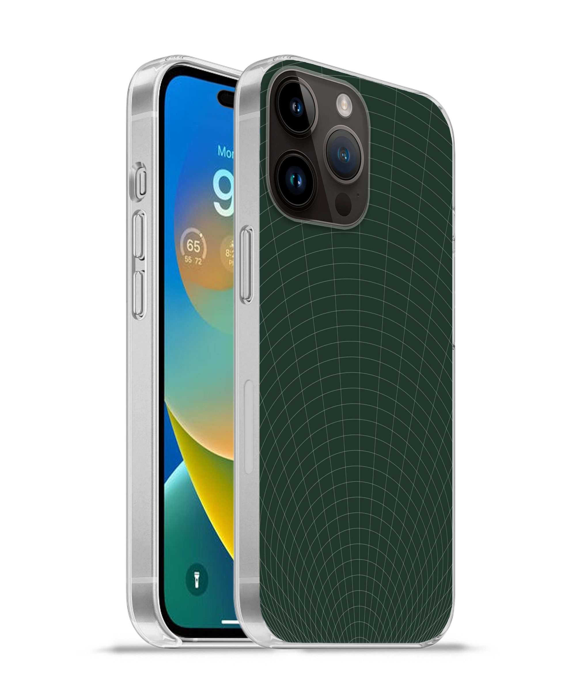 MuchoWow Handyhülle für Apple iPhone 14 Pro Max Tunnellinien - Grün - Abstrakt, Smartphone-Bumper, Print, Handy Schutzhülle Dünn