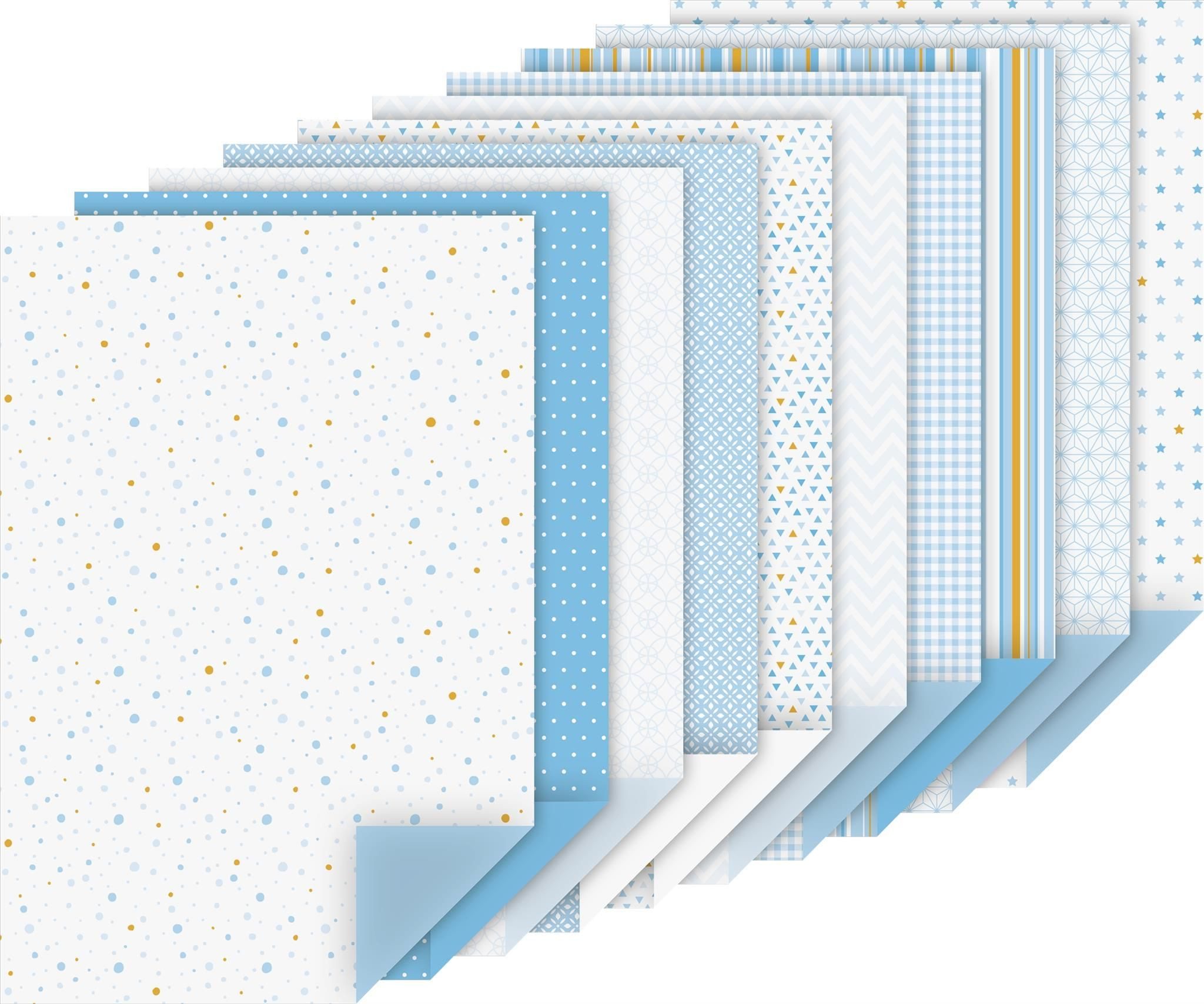 Heyda Motivpapier HEYDA 204712104 Motivkarton-Block A4 blau