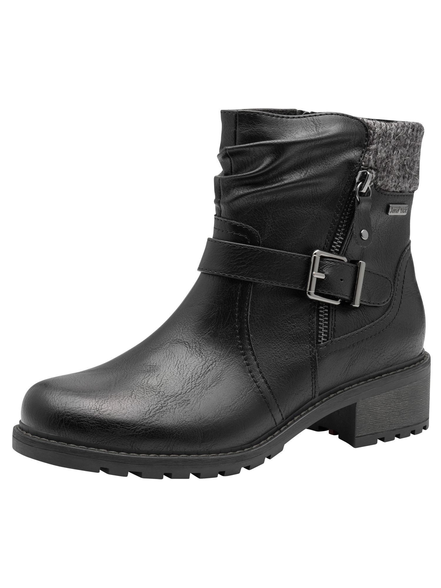 Jana Vegan, Tex, Mehrweite Warm gefüttert Blockabsatz Stiefelette Vegan