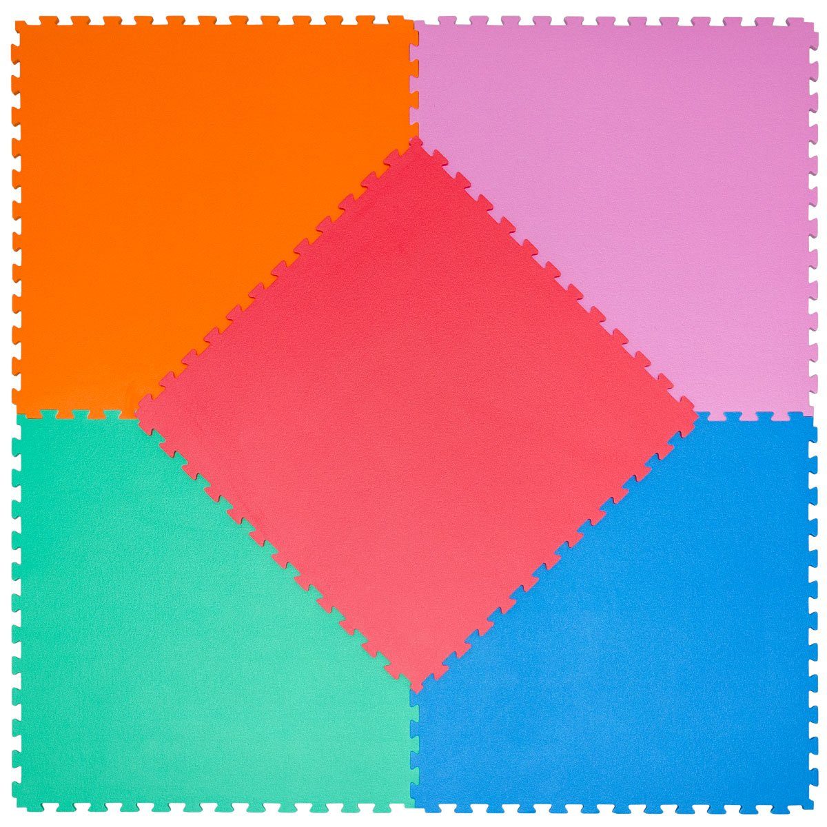 eyepower Fitnessmatte Trainingsmatte Puzzlematte Sportmatte 90x90x1,2cm, Fitnessmatte + Rand in verschiedenen Farben