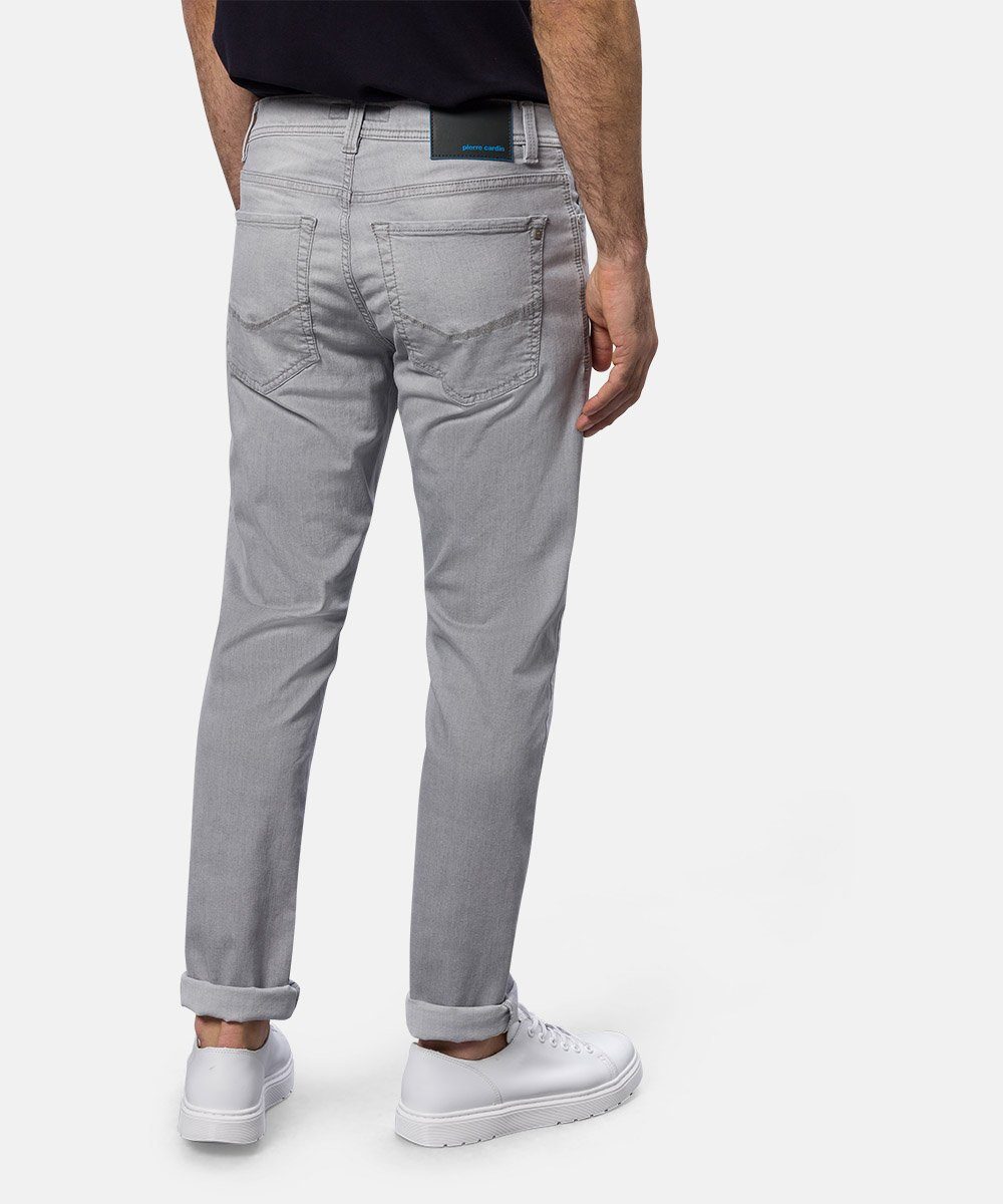 Lyon Organic Light Grey Cardin Jeans Fit Tapered Buffies Pierre Cotton 5-Pocket-Jeans Used Futureflex