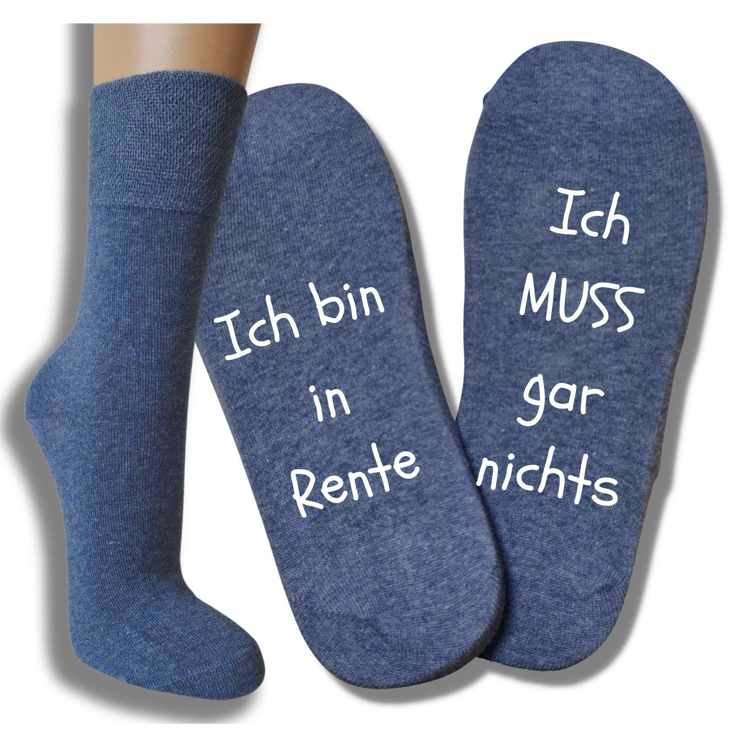 bentini Basicsocken mit camelmelange 1-Paar) Spruchsocken lustigem Rentenspruch (Paar