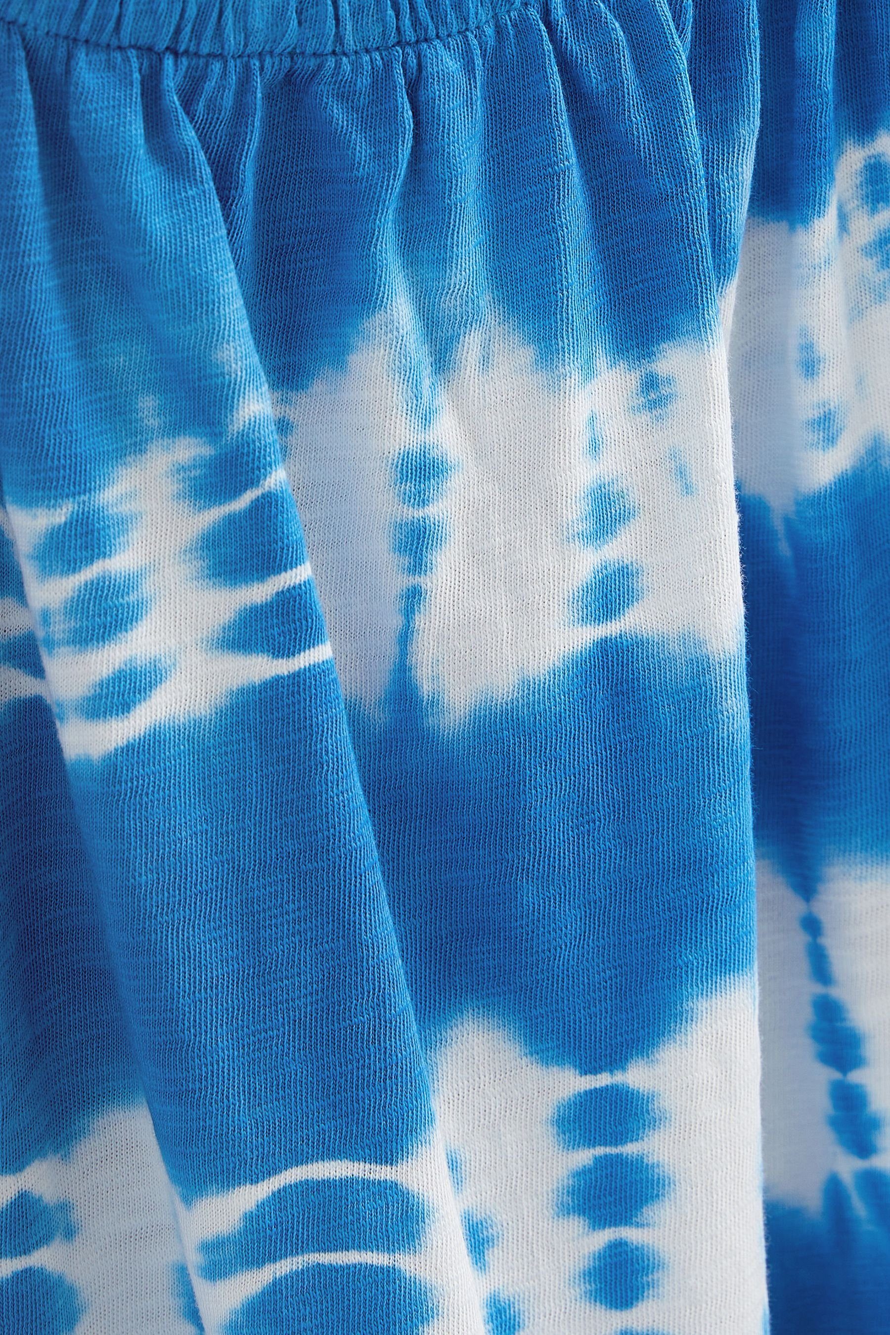 Next Trägerkleid aus Jersey Kleid Dye Spaghettiträgern Stripe (1-tlg) mit Blue/White weichem Tie