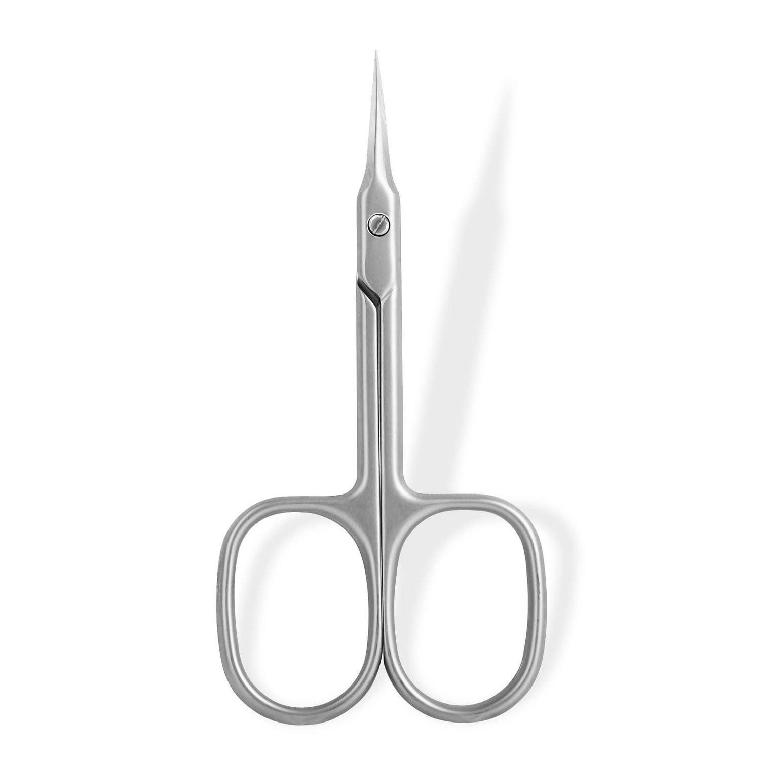LuxusKollektion Nagelhautentferner Nagelhautschere Extra Fein Gebogen Edelstahl Silber