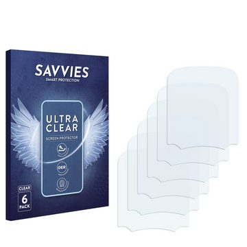 Savvies Schutzfolie für AGPtek A65X MP3 Player with clip, Displayschutzfolie, 6 Stück, Folie klar