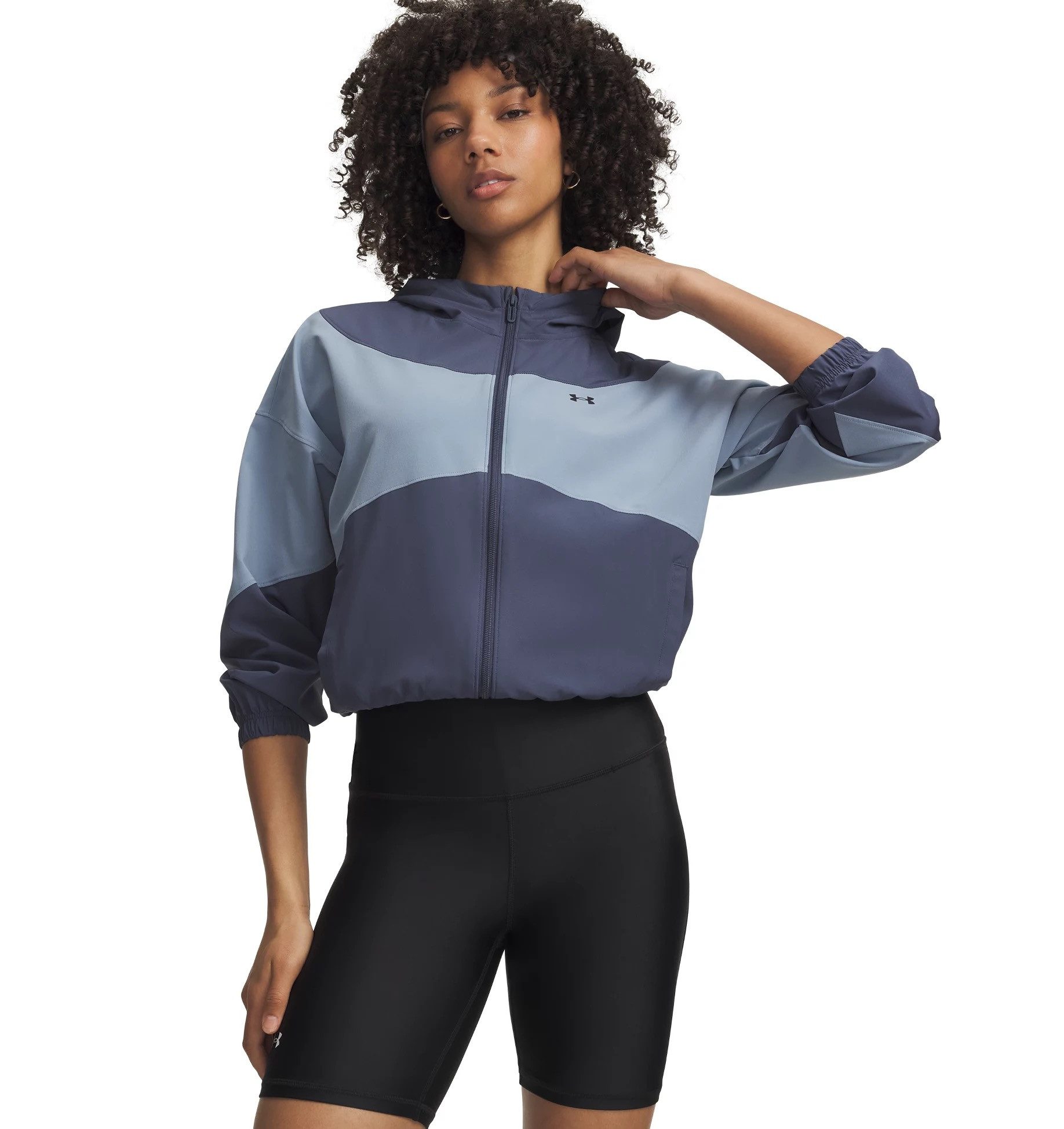 Under Armour® Kapuzensweatshirt UA RIVAL WOVEN JKT HD DOWNPOUR GRAY