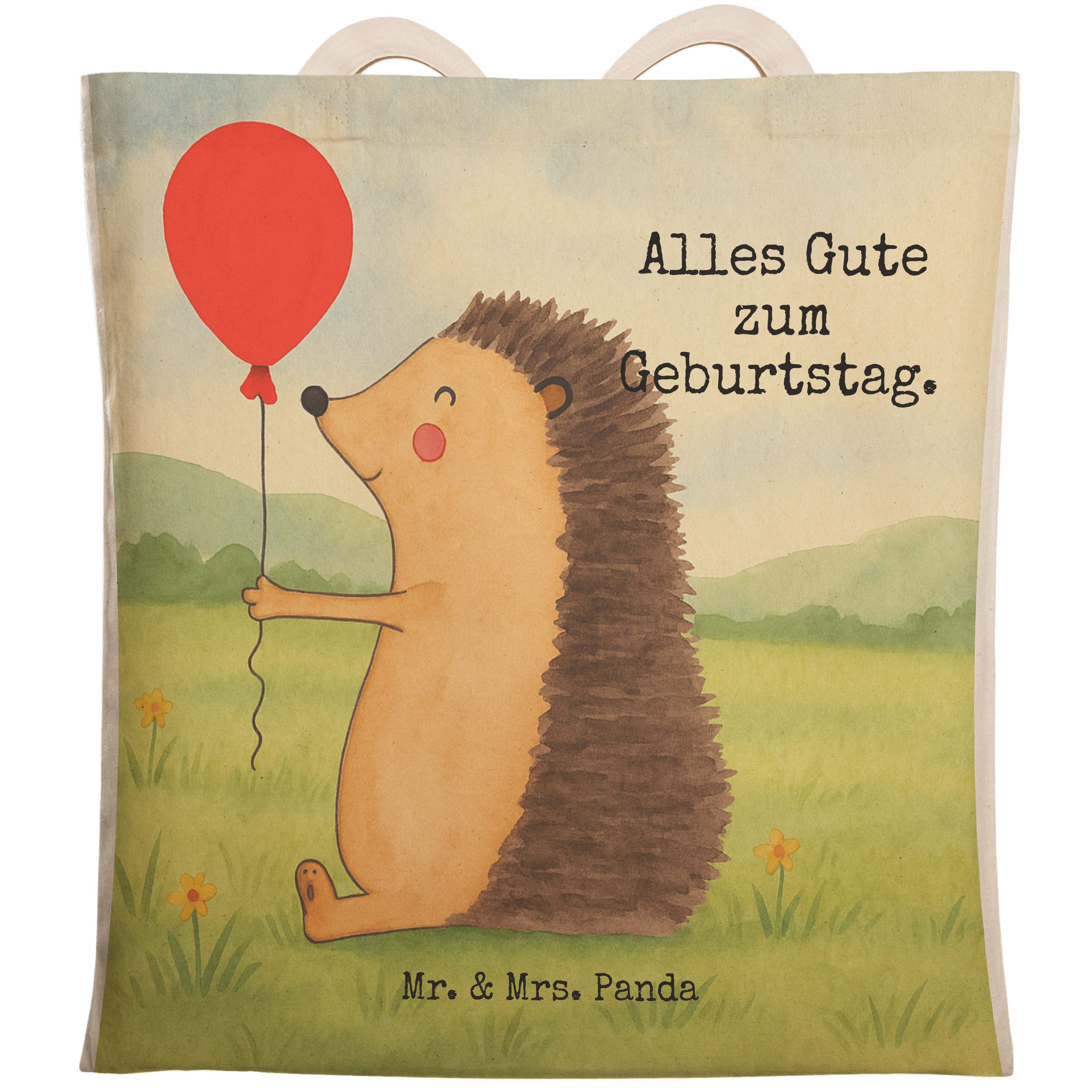 Tragetasche Igel Luftballon Design, Stofftragetasche, Weiß, Lustige Sprüche, shop