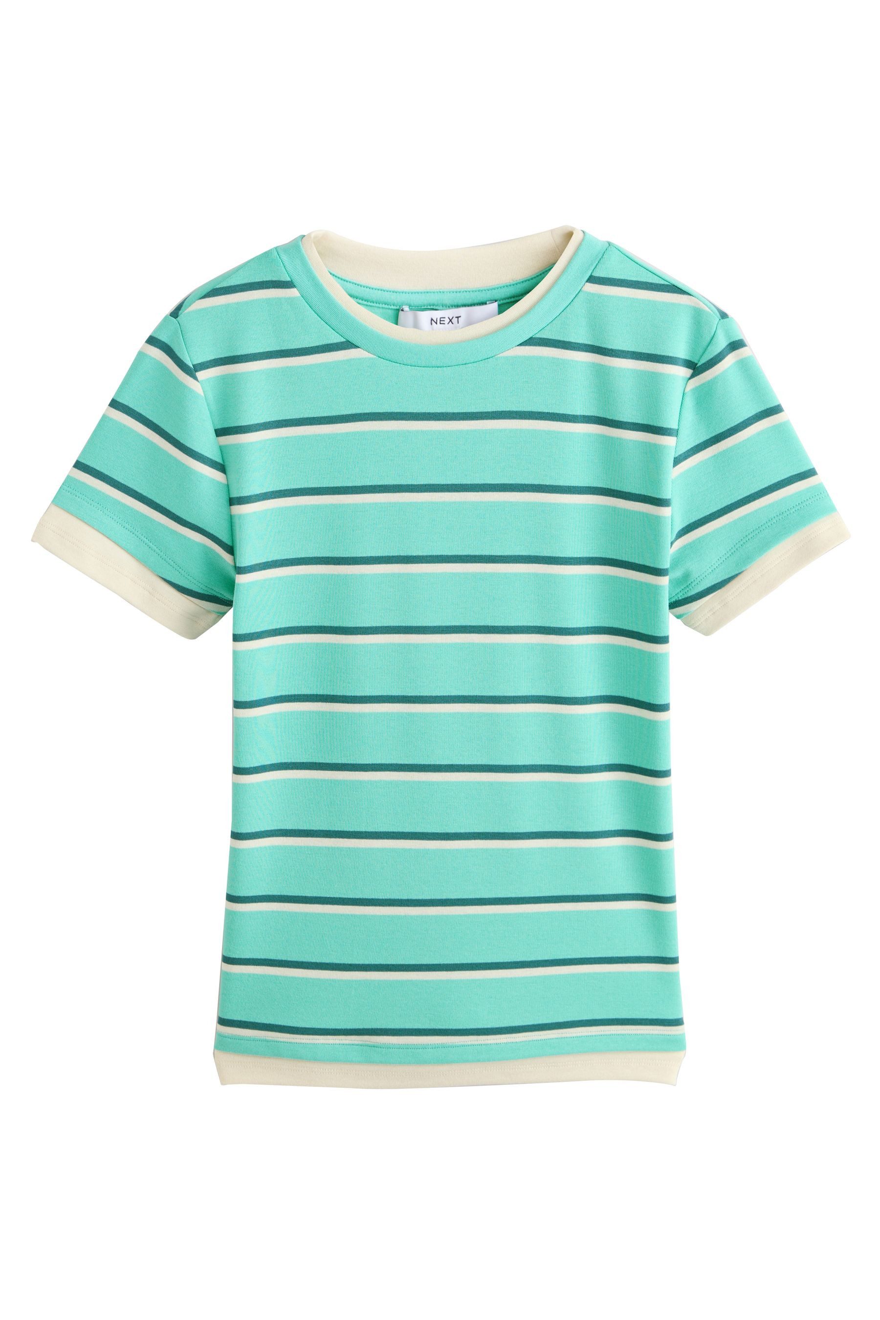 Next T-Shirt Kurzarm-T-Shirt mit Rundausschnitt in Lagenoptik (1-tlg) günstig online kaufen