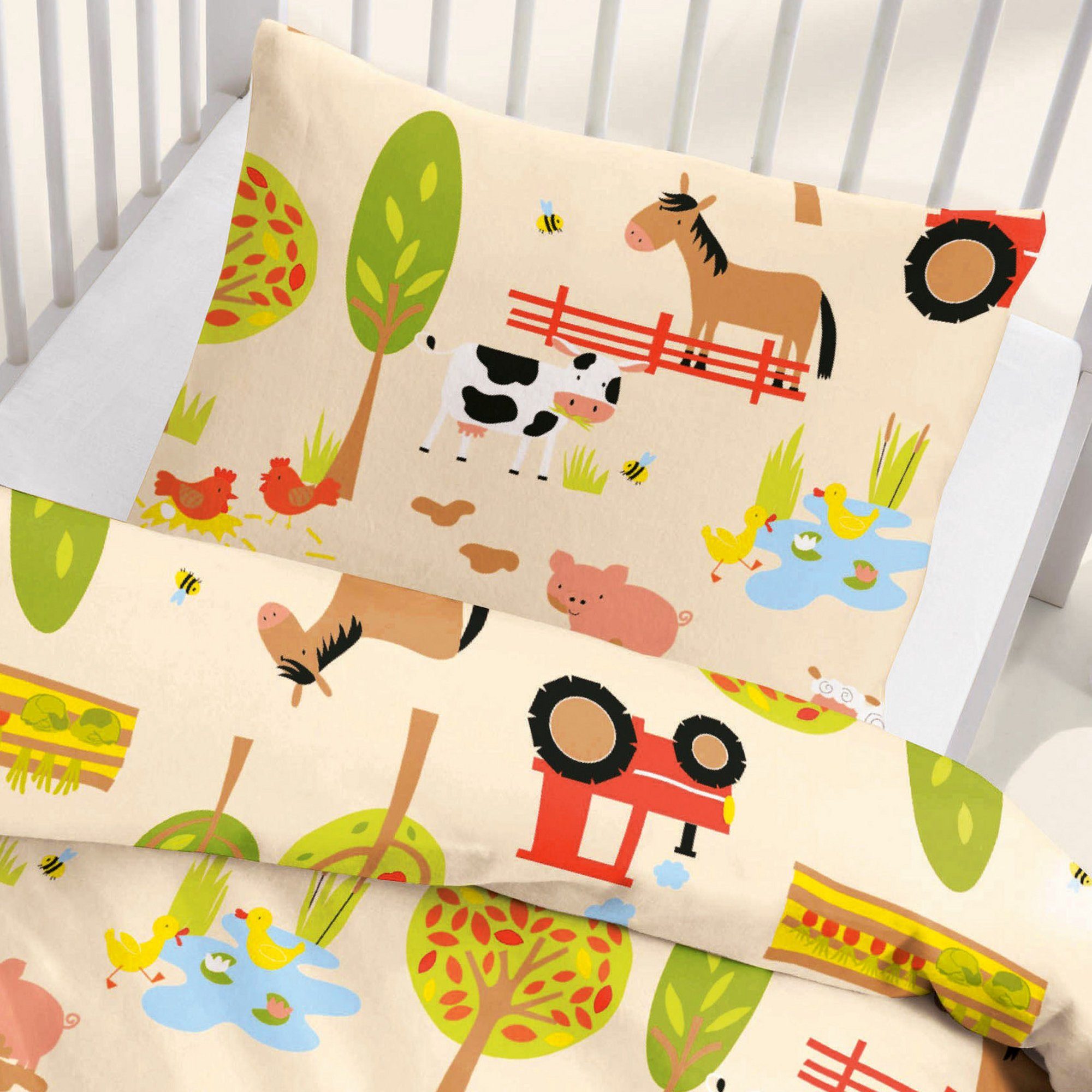 Erwin Müller Kinderbettwäsche Kinder-Bettwäsche "Bauernhof", Renforcé, Motiv