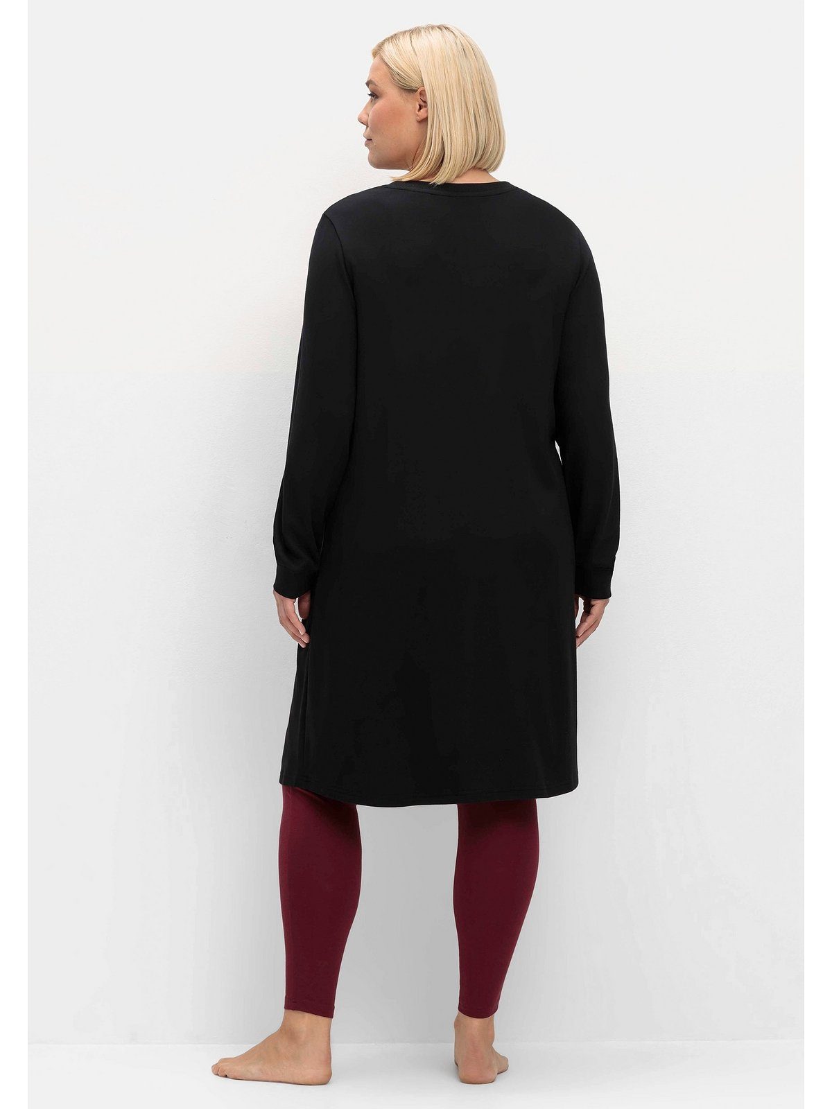 Sheego Sweatkleid Große Größen in leichter A-Linie, mit Kängurutasche