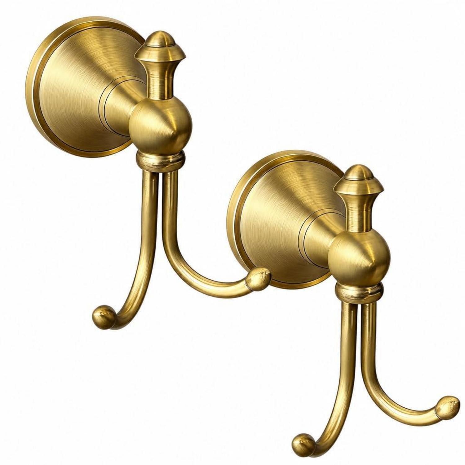 LuxusKollektion Doppelhaken Messing Haken Horn Gebogen 2er-Pack, (2-St)