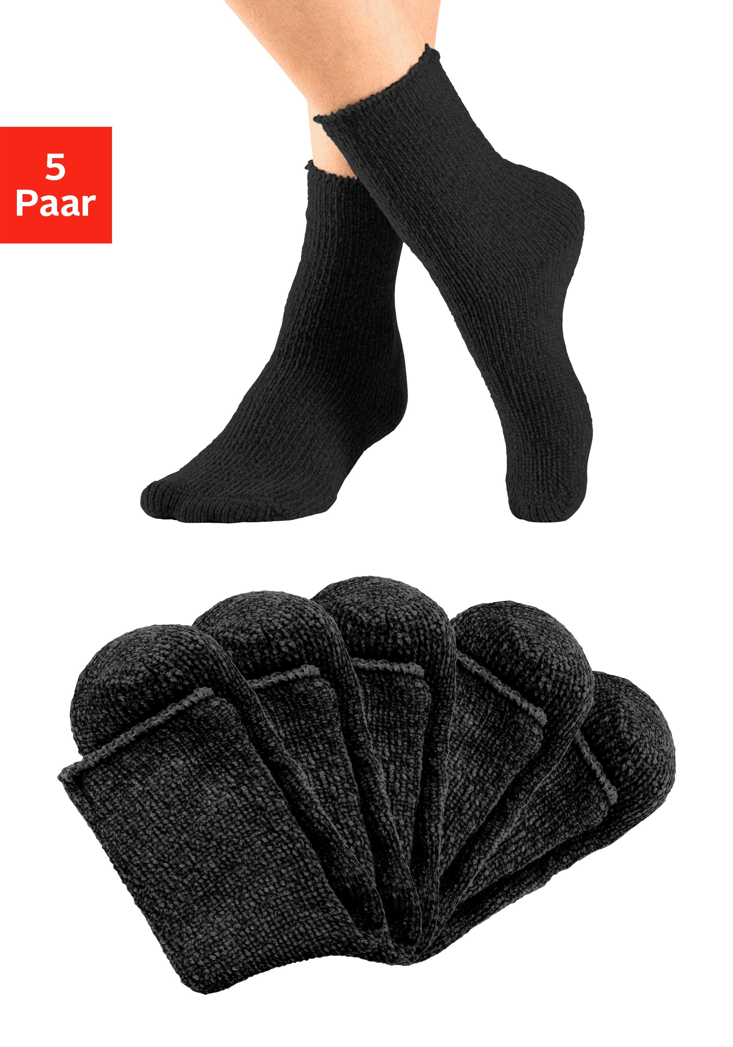 Lavana Kuschelsocken Damensocken Flauschige kuschelige warme Plüsch Socken (Packung, 5-Paar, Gr. 35-38 bis 39-42) ideal als Bettsocken