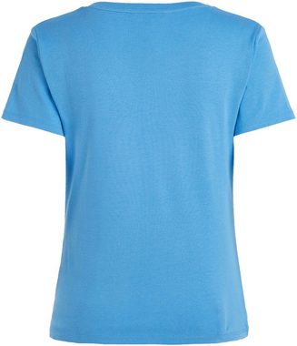 Tommy Hilfiger T-Shirt SLIM CODY RIB V-NECK SS mit dezenter Logostickerei