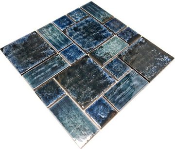 Mosani Mosaikfliesen Mosaikfliese Keramik Mosaik Vintage Retro blau grün