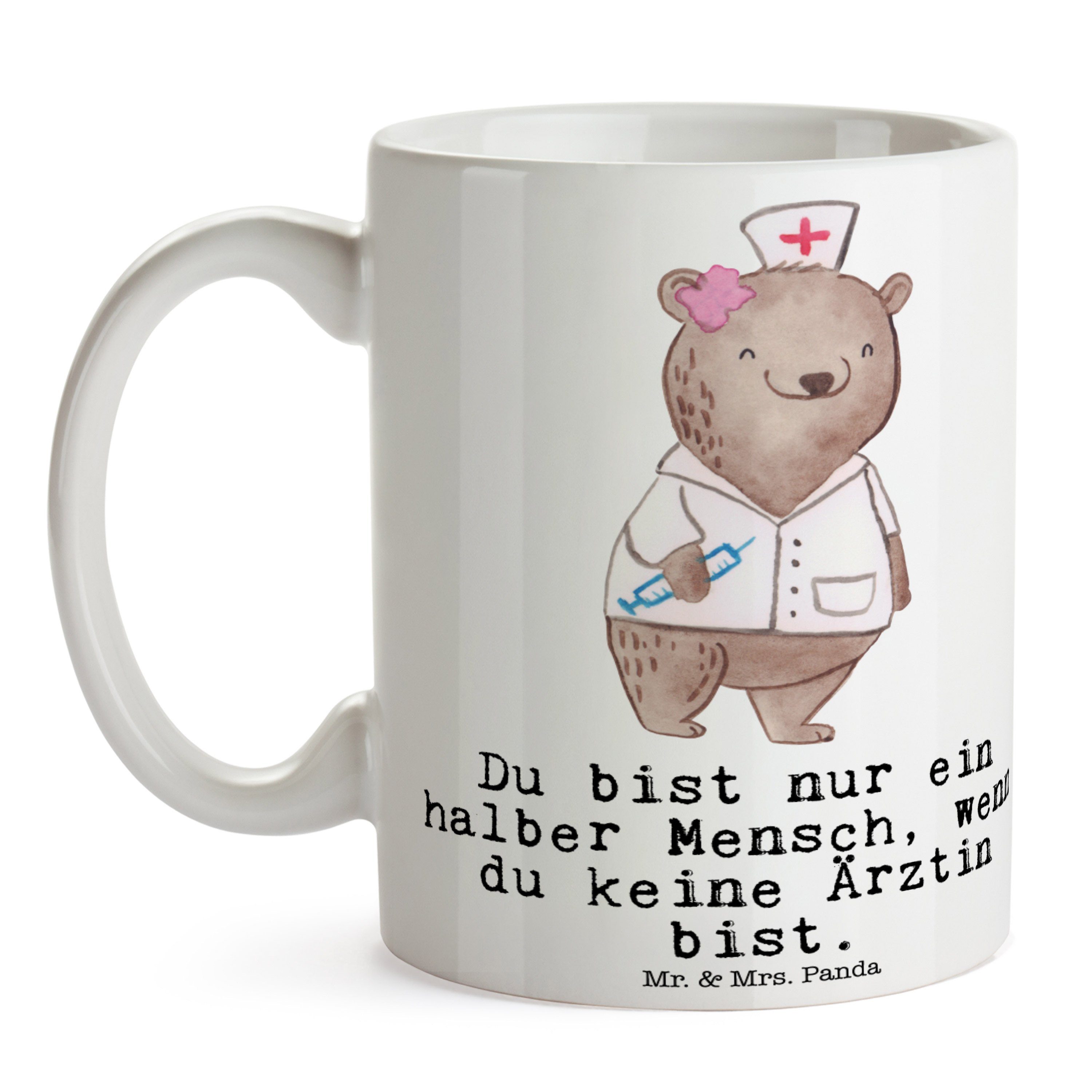 Mr. & Mrs. Medizins, Geschenk mit Tasse, Geschenk, Ärztin Tasse Herz Panda - Schenken, Keramik Weiß 