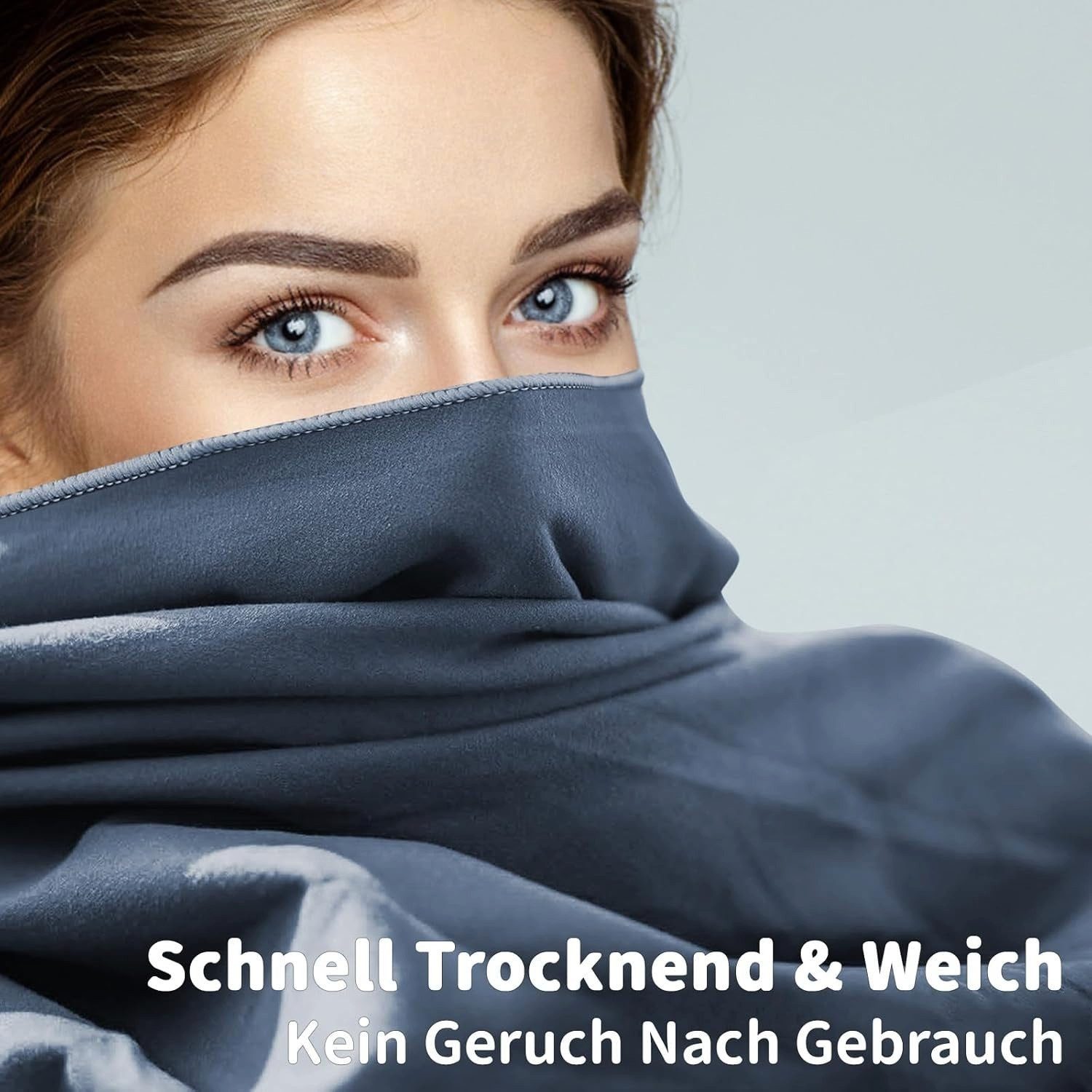 Pameil Reisehandtuch Pameil Reisehandtuch 3er-Set aus Mikrofaser mit praktischer Netztasche, (Set, 3-St), Schnelltrocknend, saugstark und leicht für Sport, Reis – Bild 3 von 5