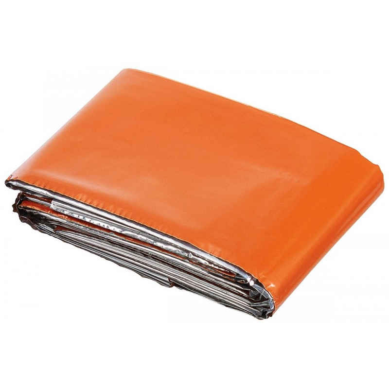 MFH Isomatte Rettungsdecke, silber- und orangefarben beschichtet, (Packung), silber- und orangefarben beschichtet