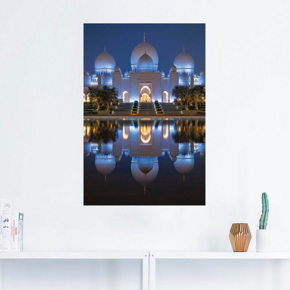 Artland Wandbild Scheich-Zayid-Moschee, Gebäude (1 St), als Alubild,  Leinwandbild, Wandaufkleber oder Poster in versch. Größen, Verschiedene  Größen & Produktarten