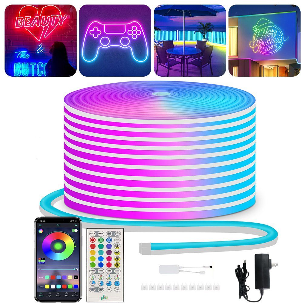 LED Stripe 24V, 3M/5M,Flex, IP65 Wasserdicht,Musik Sync für Zimmer Küche, Party