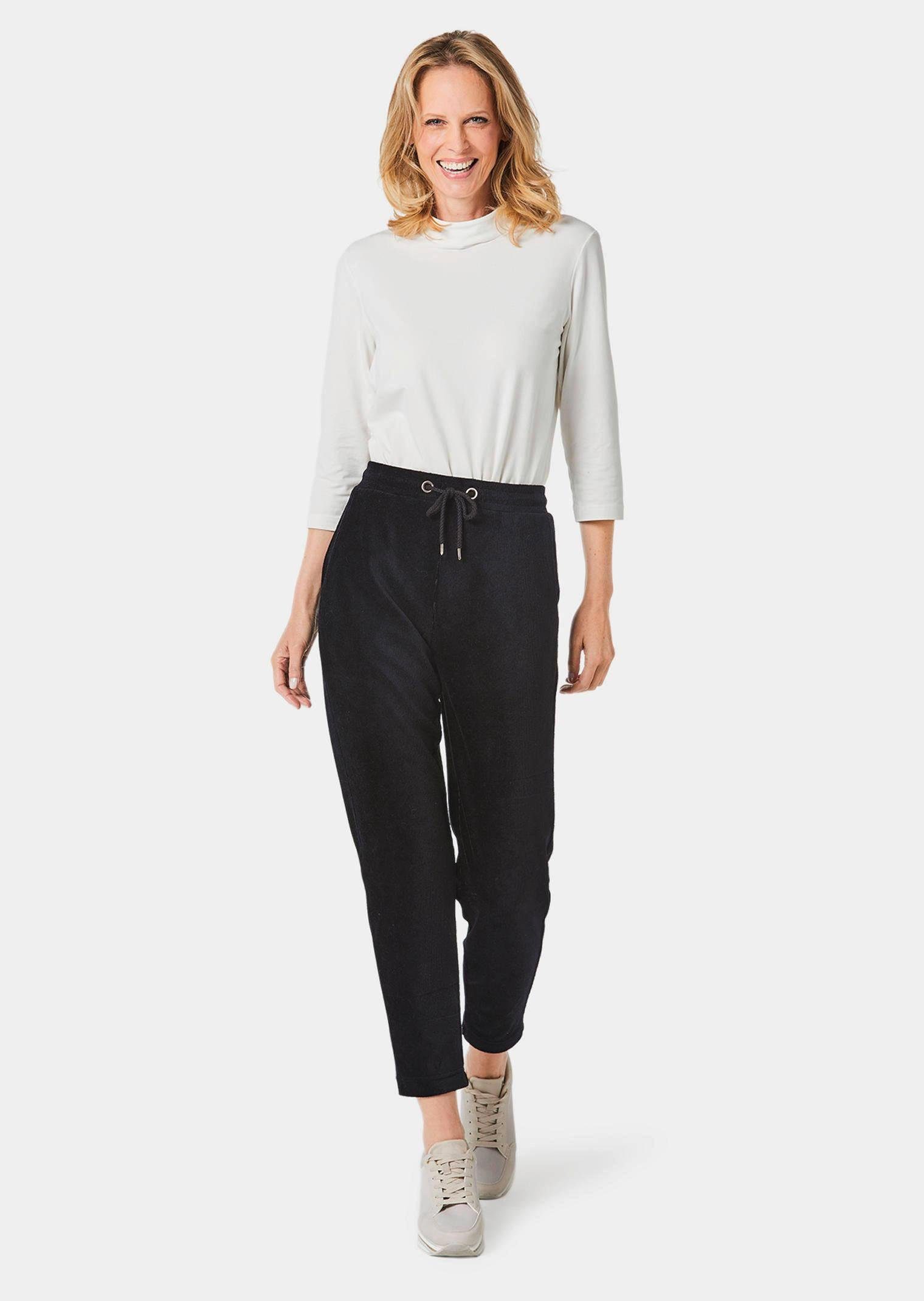 GOLDNER Stoffhose Lässige Casualhose SARA mit Tunnelzug Komfortable Alltagshose, elastischer Bund, Seitentaschen, knöchellang