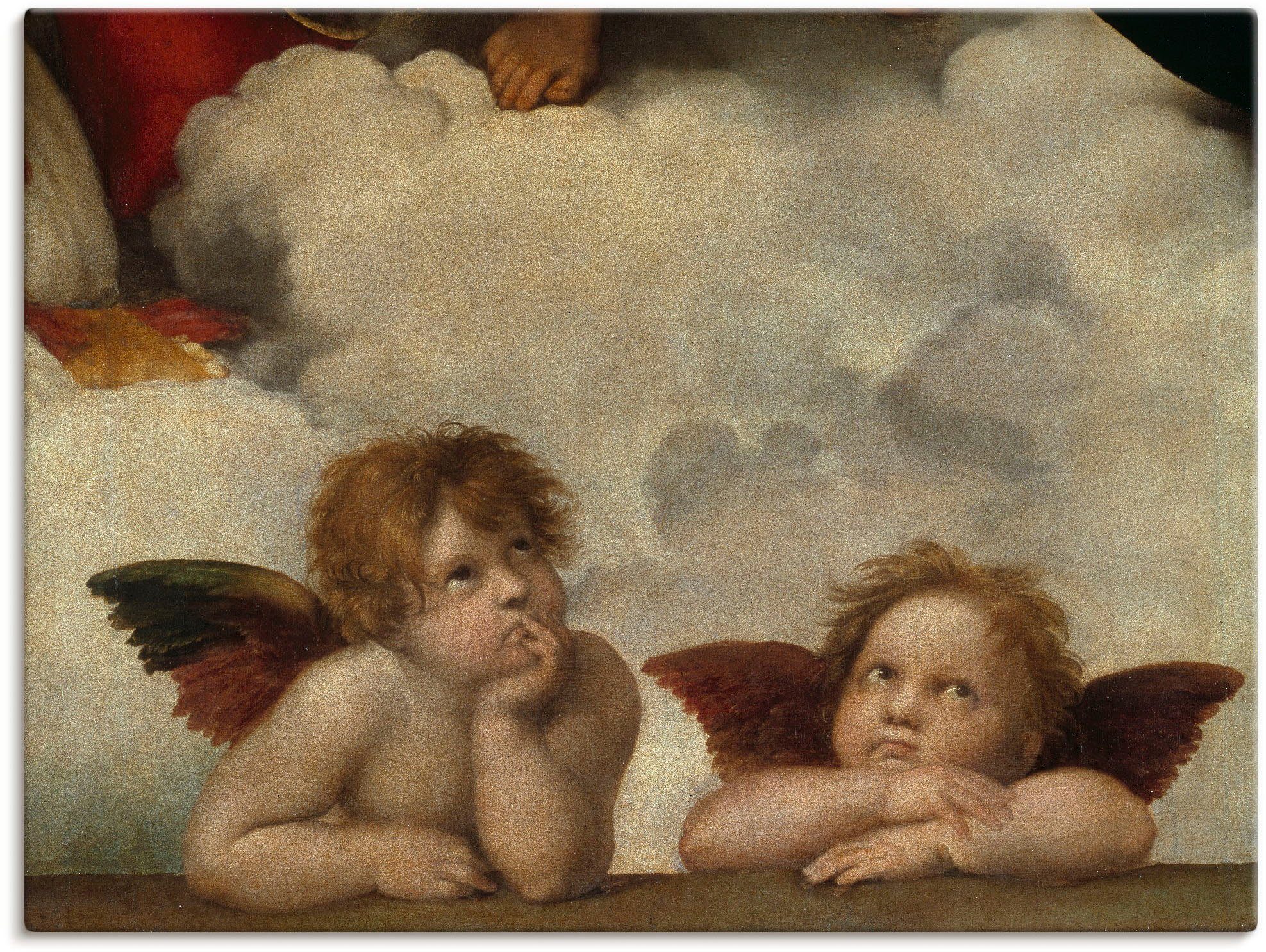 Artland Leinwandbild Detail aus Die Sixtinische Madonna., Religion (1 St), auf Holzrahmen gespannt