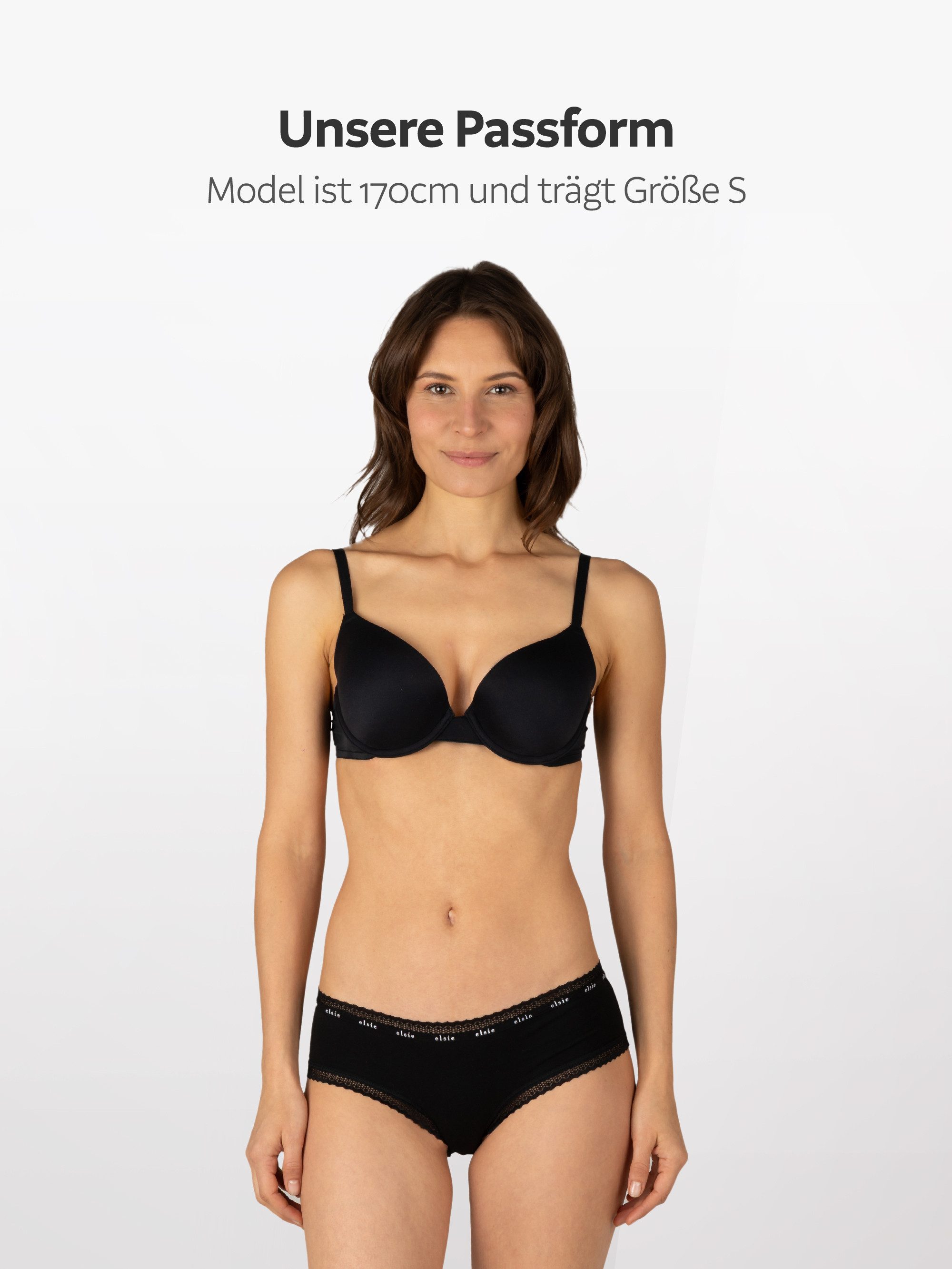 Elsie Panty mit Spitze Unterhosen Damen Slip - Stretch Baumwolle (Packung, 5-St., 5er-Packung) unsichtbar unter deiner Kleidung - Frauen Unterwäsche Hipster Short