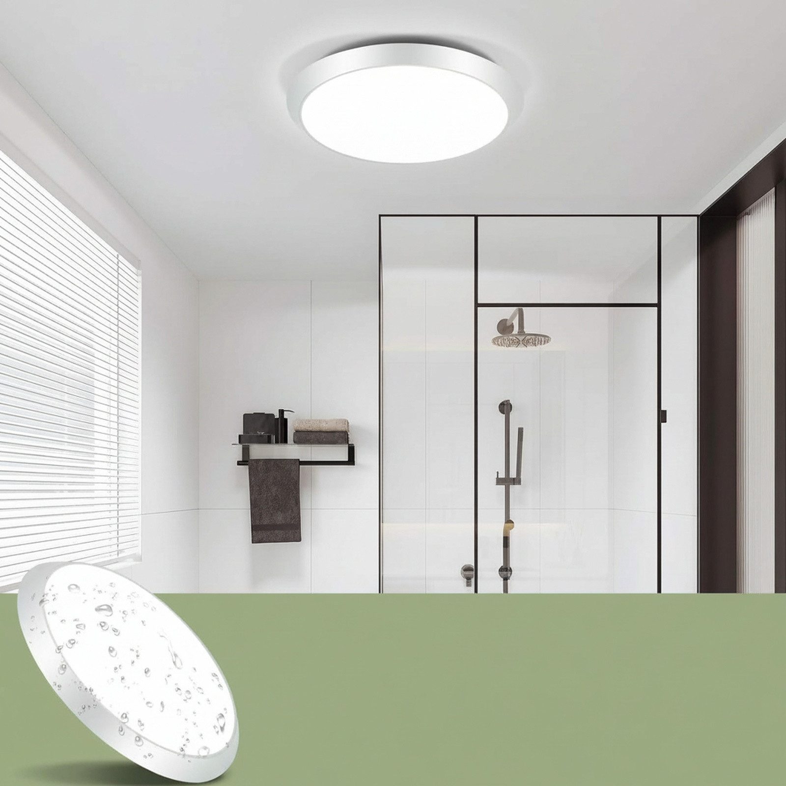 Nettlife LED Deckenleuchte LED Deckenleuchte Sensorlampe Weiß 4000K, IP44, LED fest integriert, Neutralweiß, Flur Keller Balkon Werkstatt