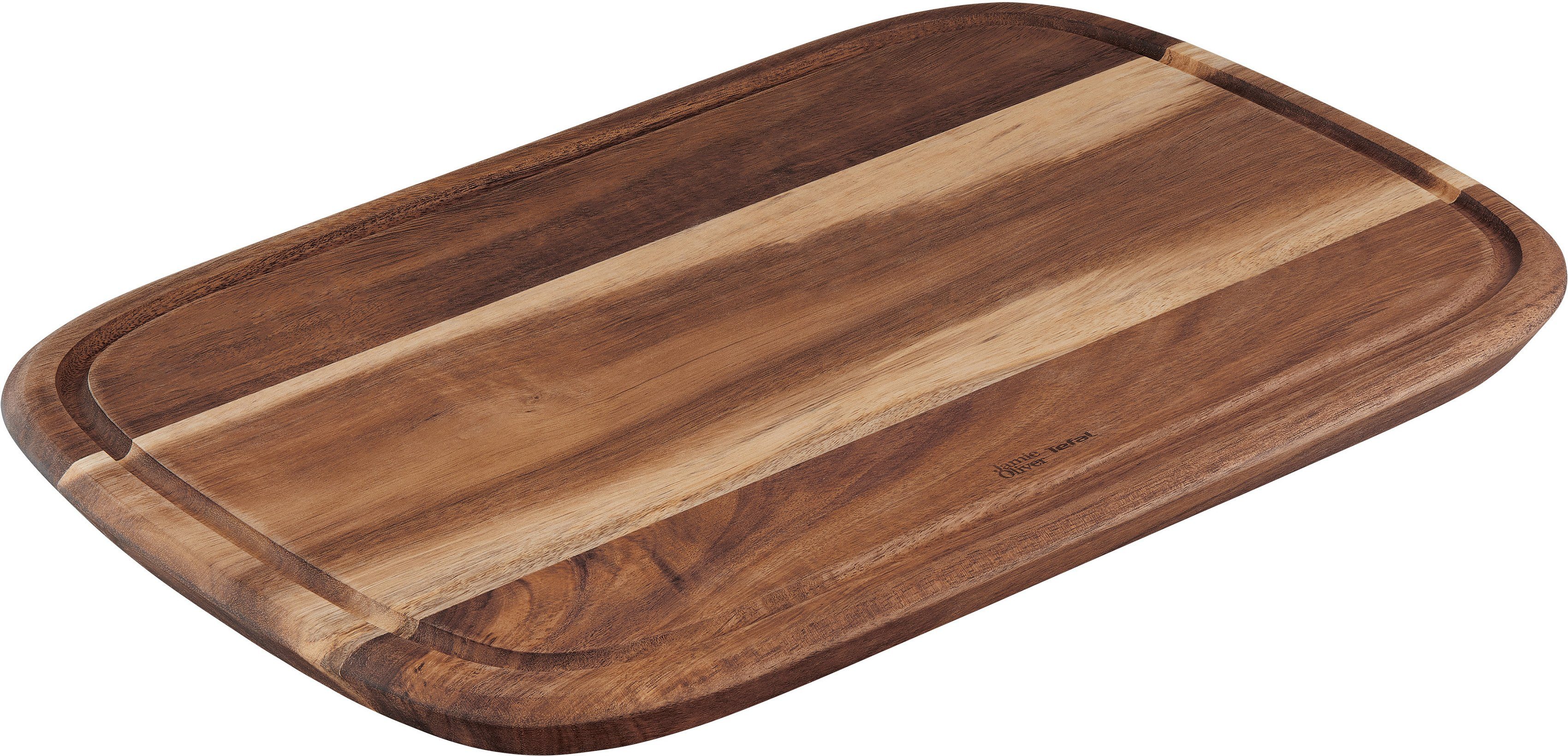 Tefal Schneidebrett Jamie Oliver, Massivholz, (1-St), praktische Saftrille, zum Schneiden und Servieren