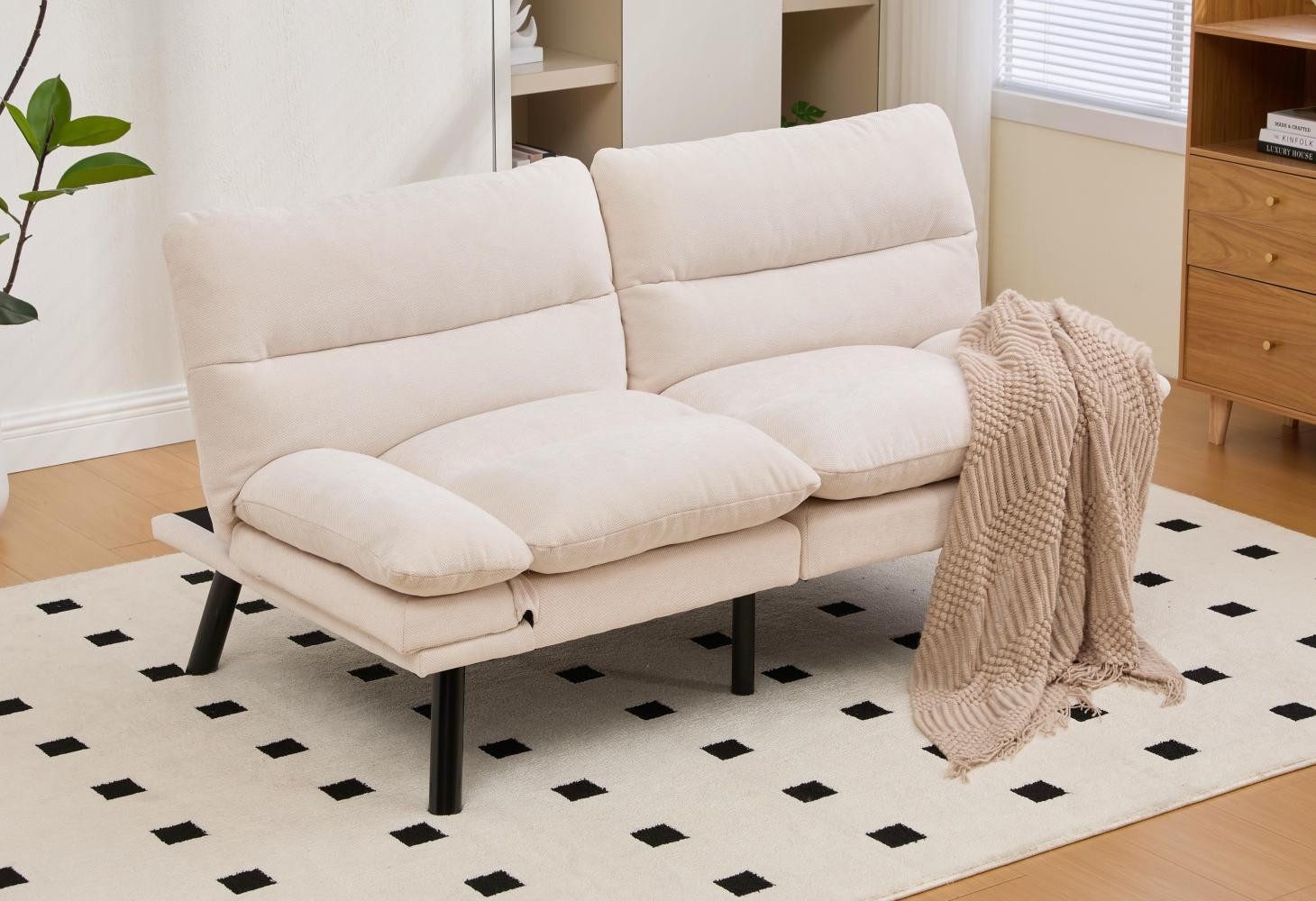 LVHOM Loungesofa Doppelsofa,Schlaffunktion, mehrfache verstellbare Rückenle günstig online kaufen