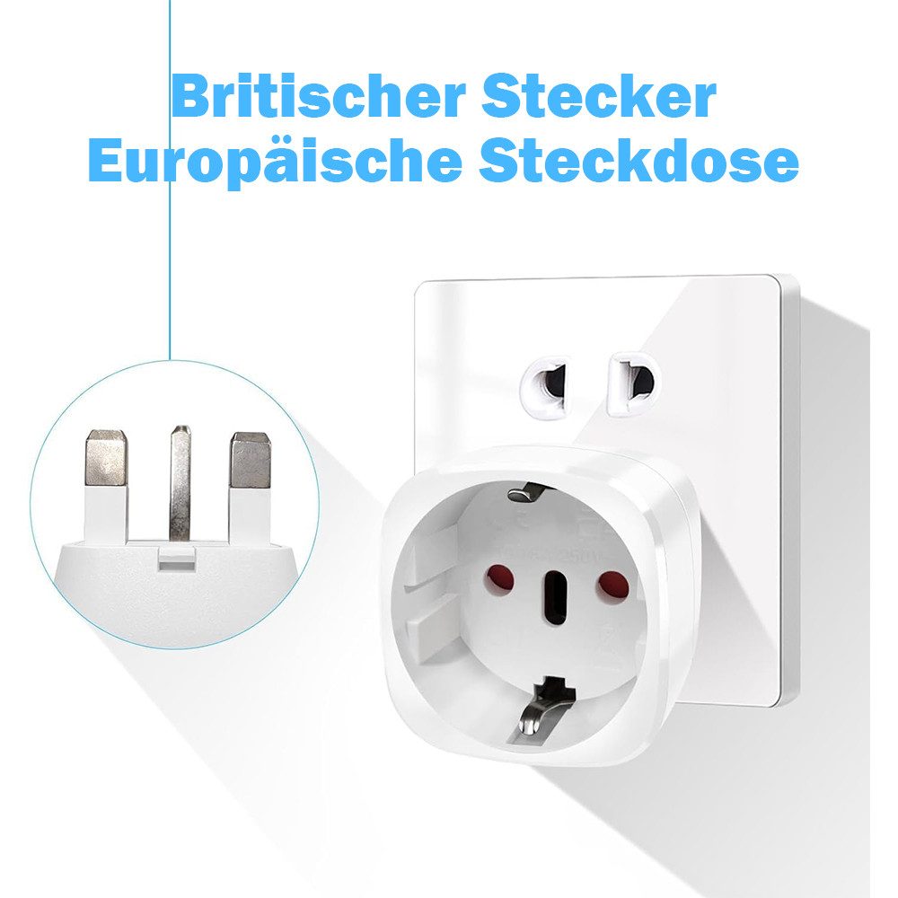 TUWENA 2 Stück Reiseadapter, UK USA Adapter Steckdose Deutschland Plug Reiseadapter, Steckdosenadapter für EU zu USA/England/Irland/Kanada/Mexiko/Dubai