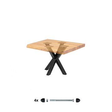 HOLZBRINK Tischbein >SPIDER< Tischgestell Möbelfüße Tischuntergestell Bodenschoner, Tischkufen Industriestahl pulverbeschichtet