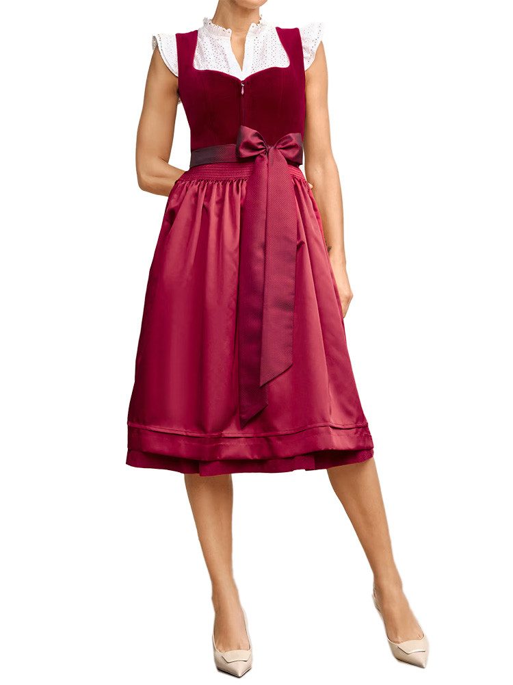 KRÜGER COLLECTION Dirndl Dirndl Anahita 70cm Länge rot