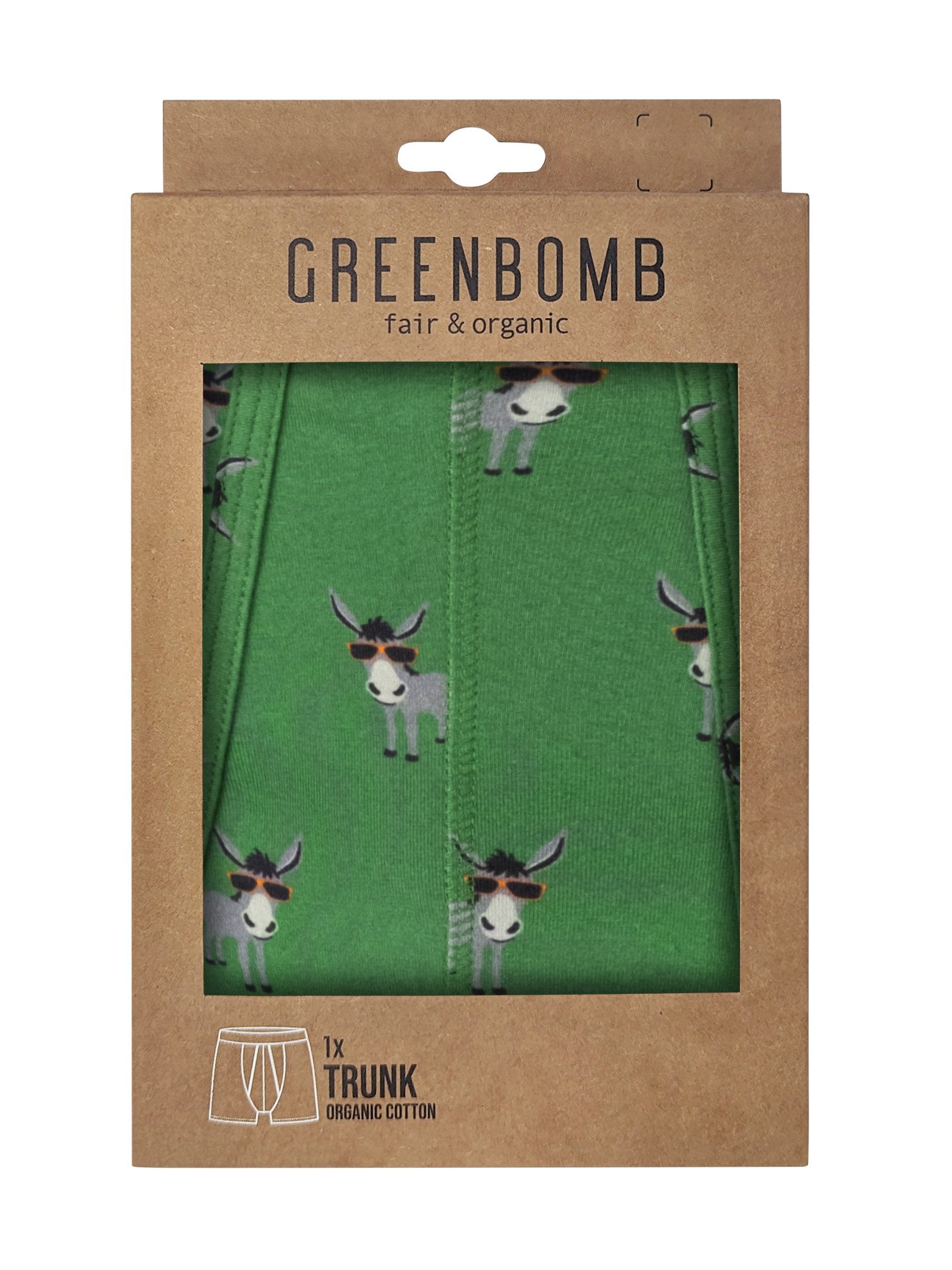 GreenBomb Boxer Trunk Funky Donkey GOTS-zertifizierte Herstellung, hautfreu günstig online kaufen